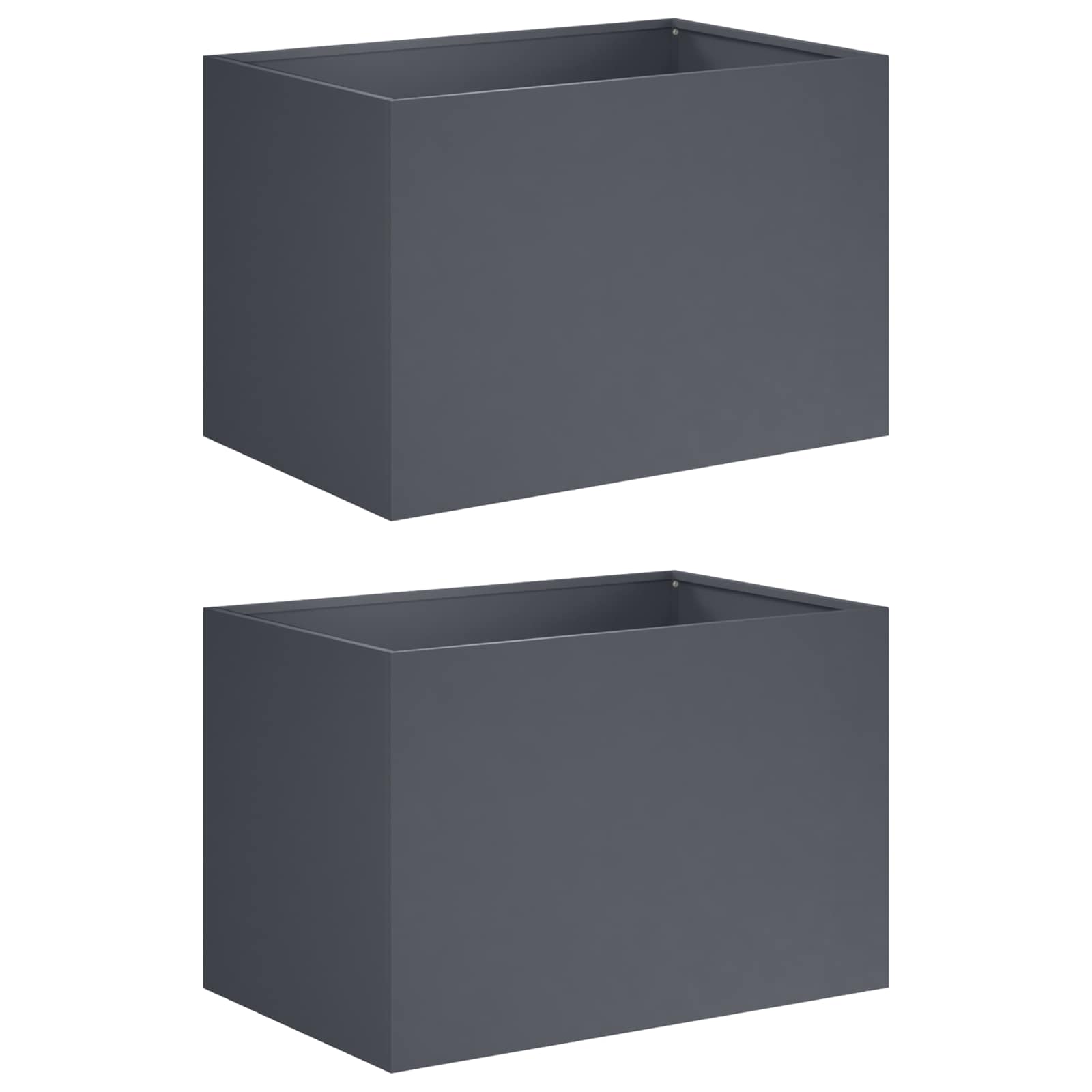 Garden Planter 2 pcs Anthracite 60 x 40 x 40 cm