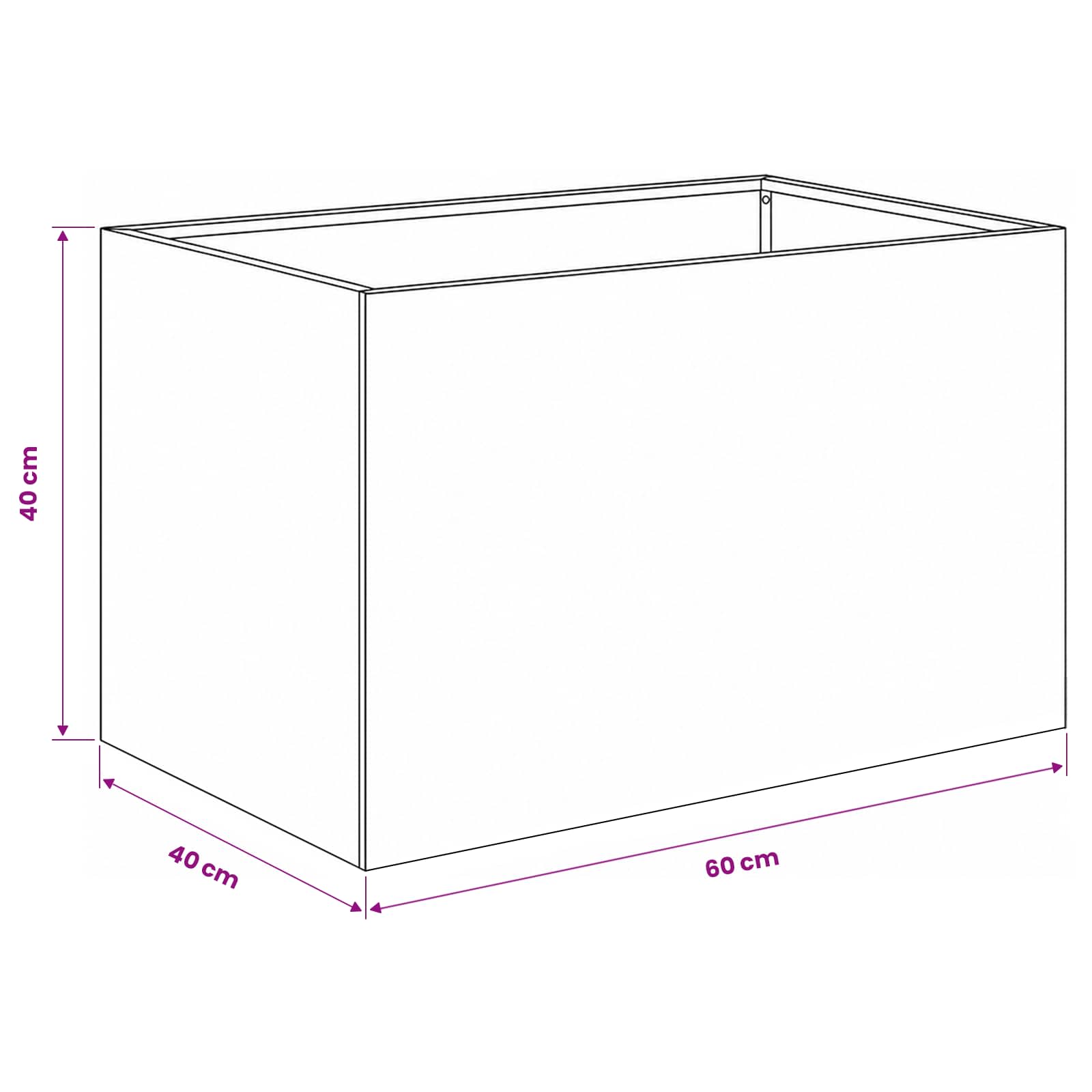 Garden Planter 2 pcs Anthracite 60 x 40 x 40 cm