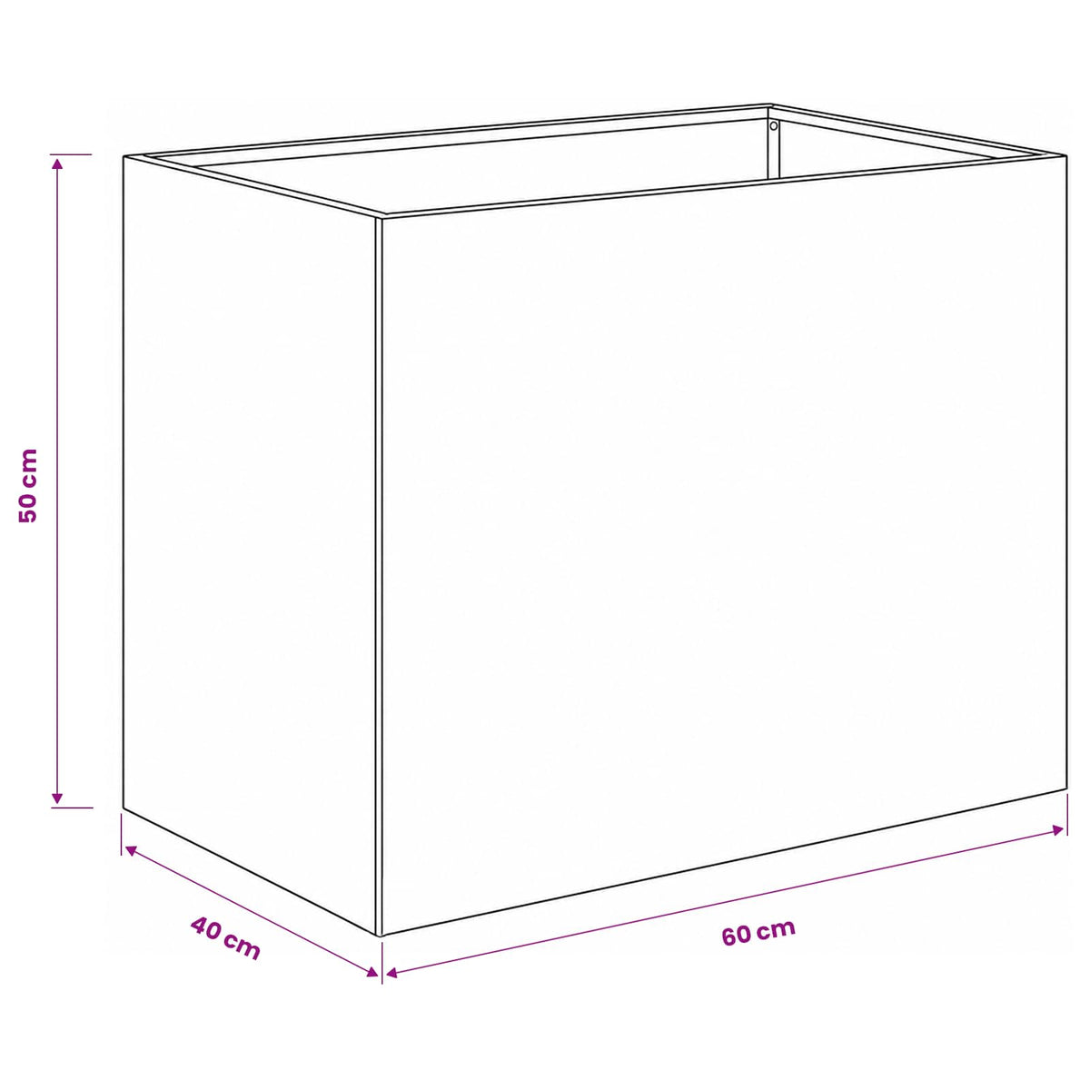 Garden Planter 2 pcs Black 60 x 40 x 50 cm Cold-rolled Steel
