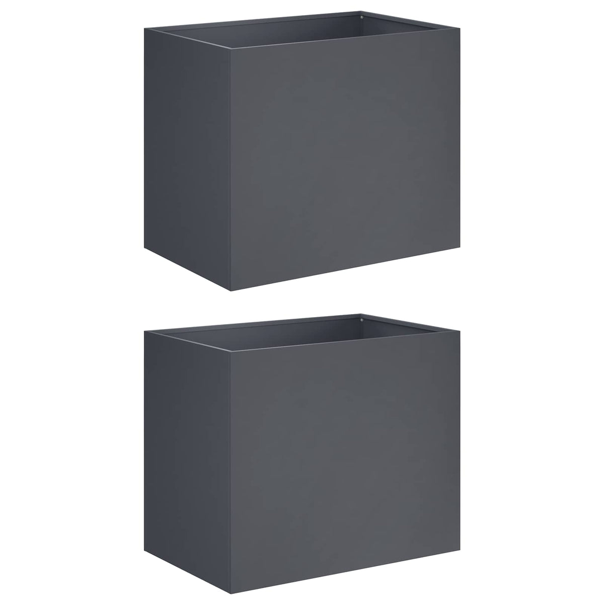 Garden Planter 2 pcs Anthracite 60 x 40 x 50 cm