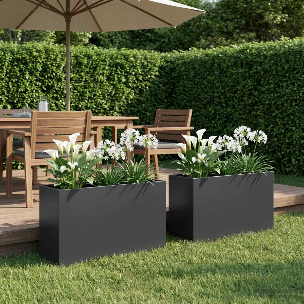 Garden Planter 2 pcs Black 80 x 40 x 50 cm Cold-rolled Steel