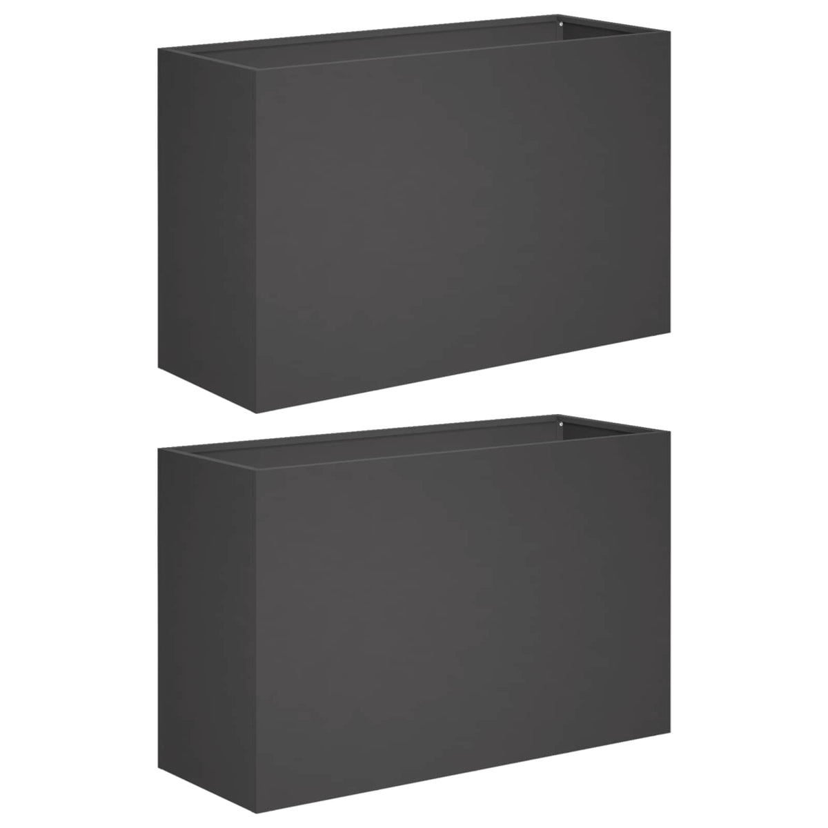 Garden Planter 2 pcs Black 80 x 40 x 50 cm Cold-rolled Steel