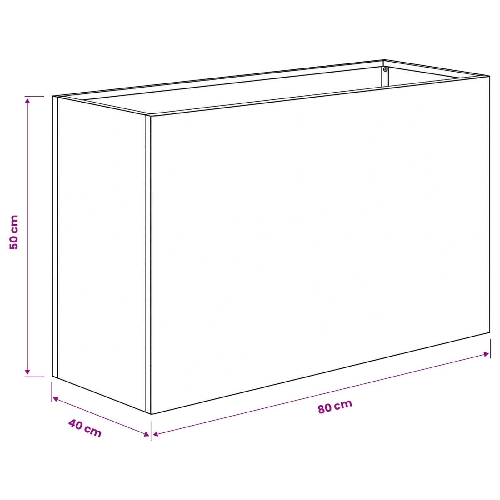 Garden Planter 2 pcs Black 80 x 40 x 50 cm Cold-rolled Steel
