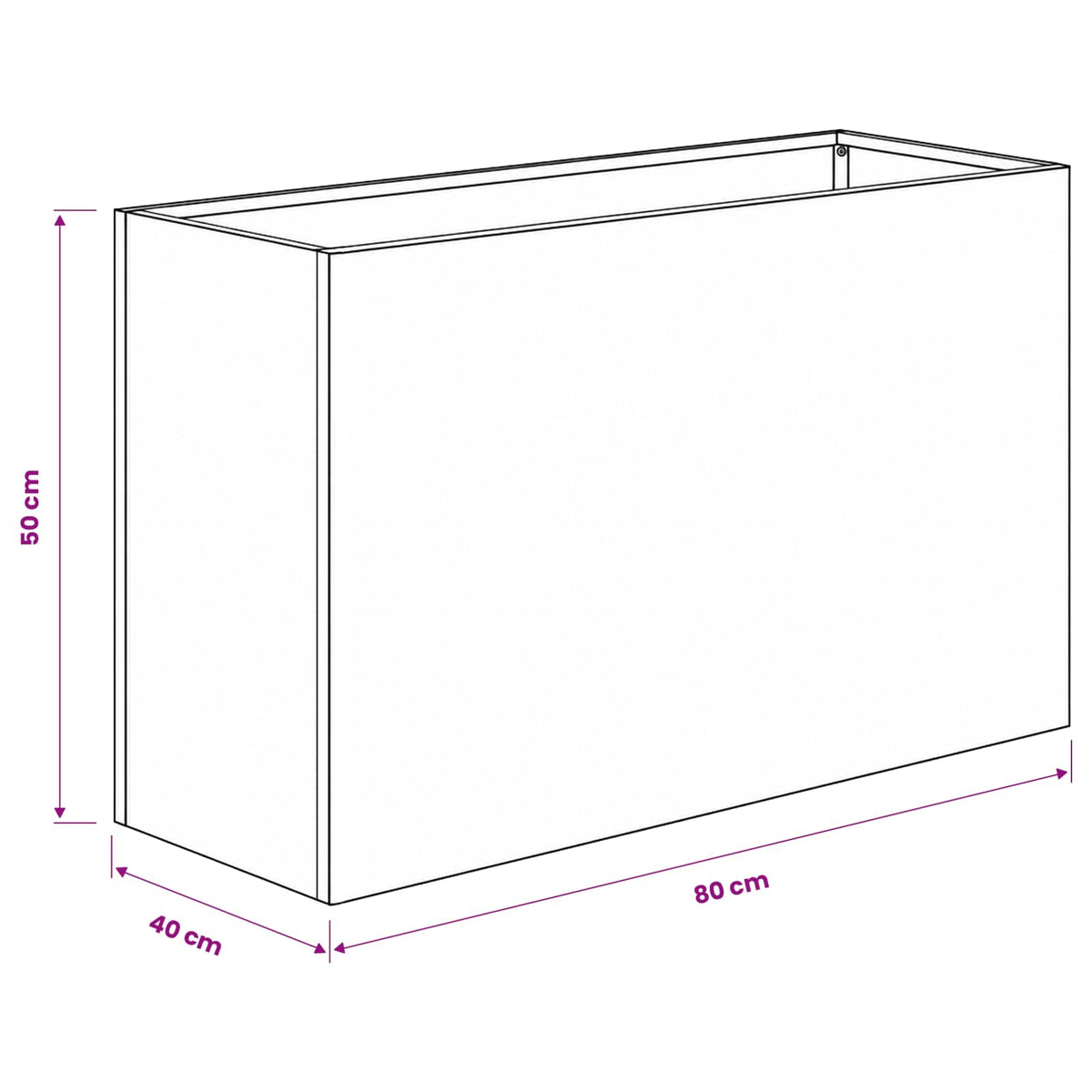 Garden Planter 2 pcs Anthracite 80 x 40 x 50 cm