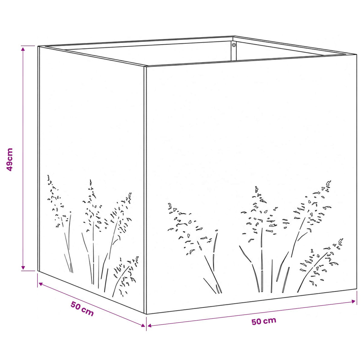 Garden Planter 2 pcs Anthracite 50 x 50 x 49 cm