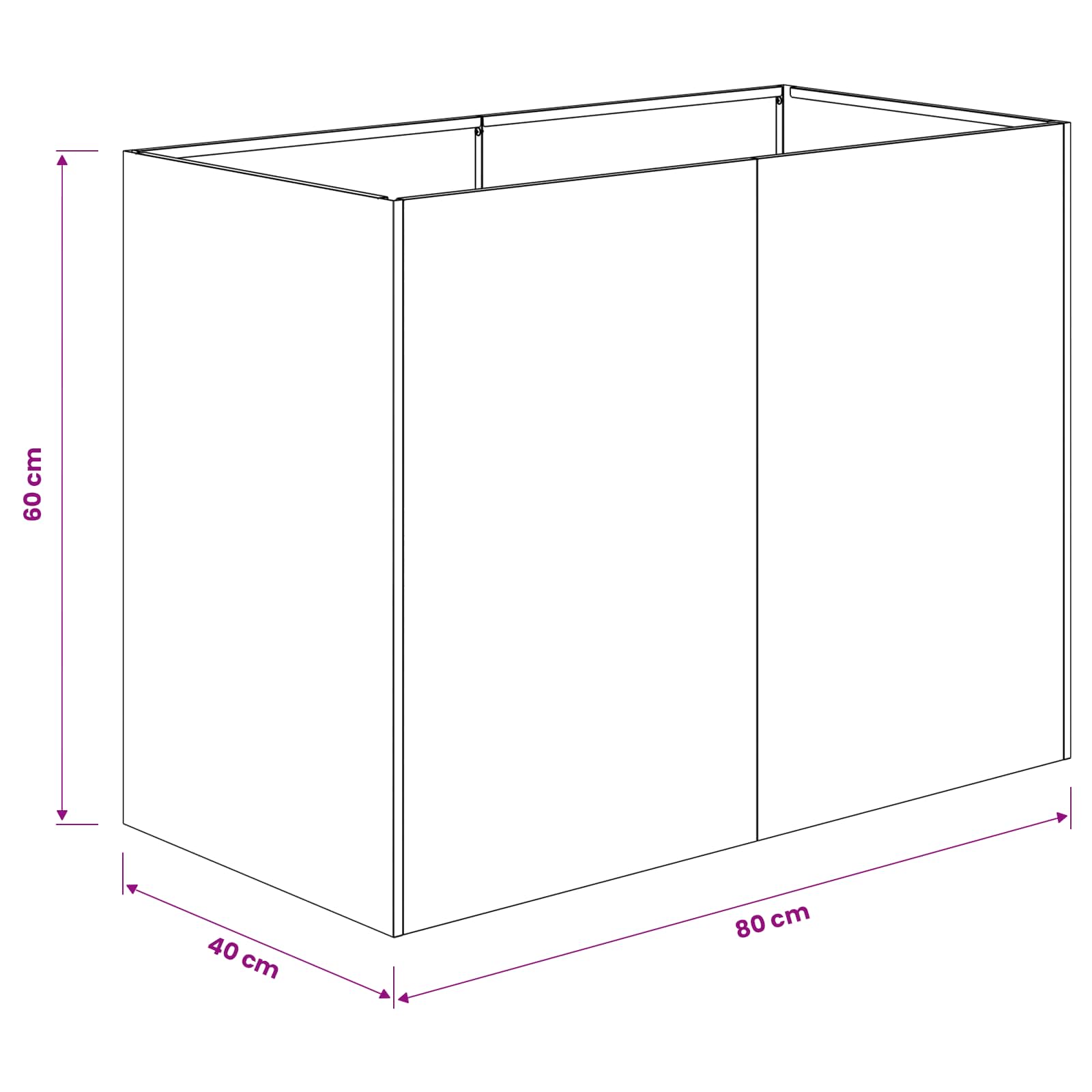 Garden Planter Black 80 x 40 x 60 cm Cold-rolled Steel