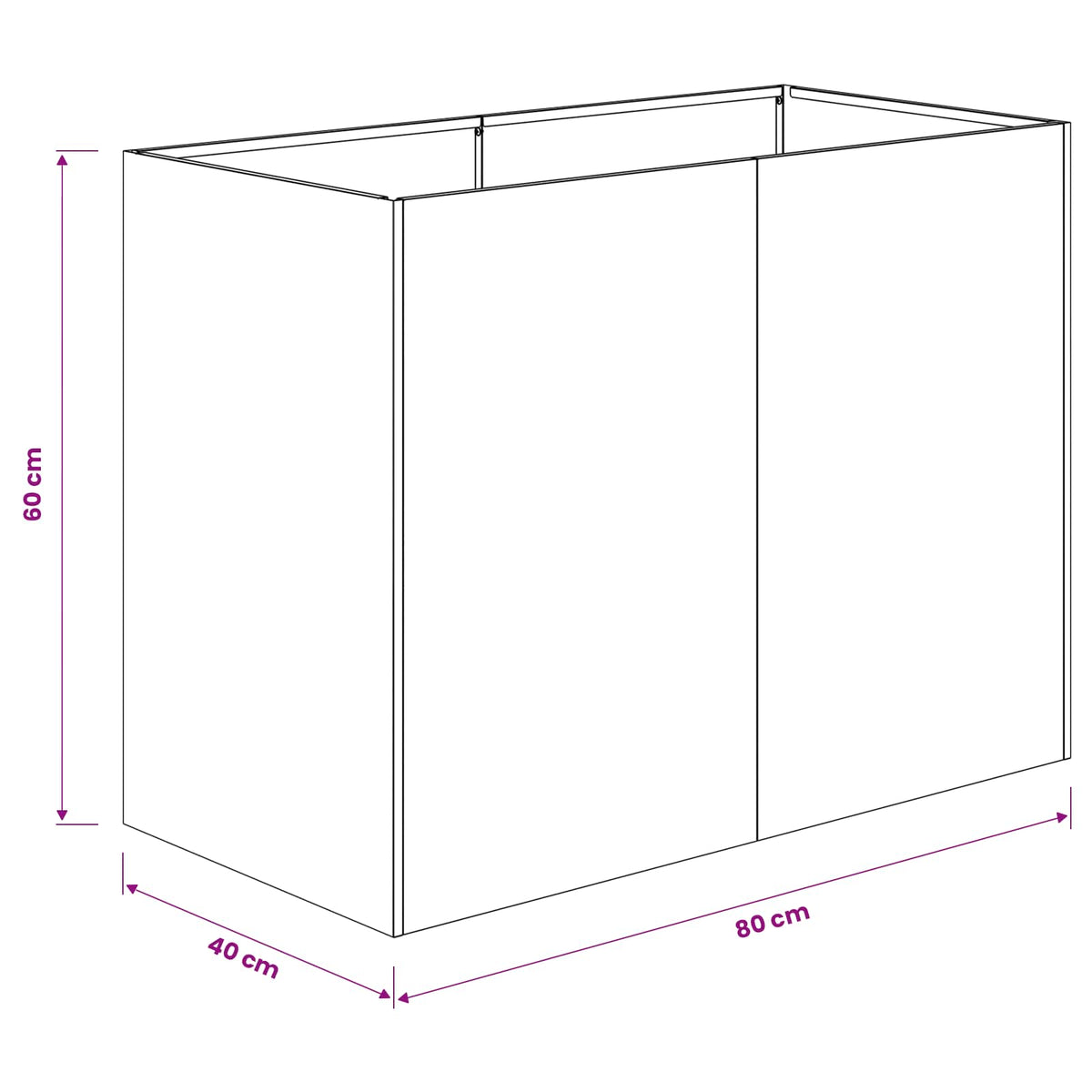 Garden Planter Anthracite 80 x 40 x 60 cm Cold-rolled Steel