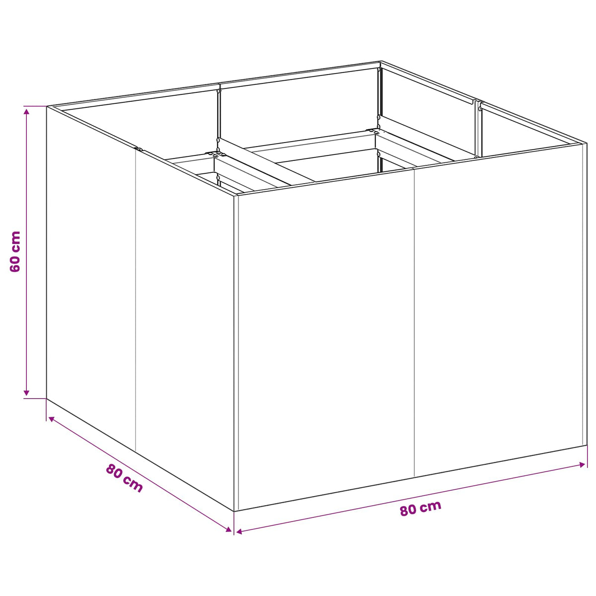 Garden Planter Anthracite 80 x 80 x 60 cm Cold-rolled Steel
