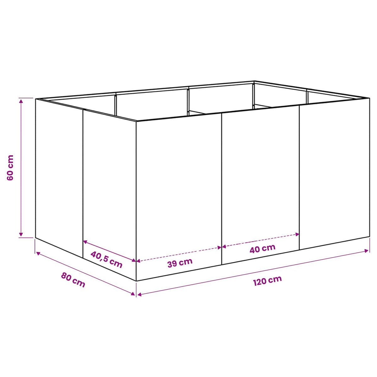 Garden Planter Anthracite 120 x 80 x 60 cm Cold-rolled Steel