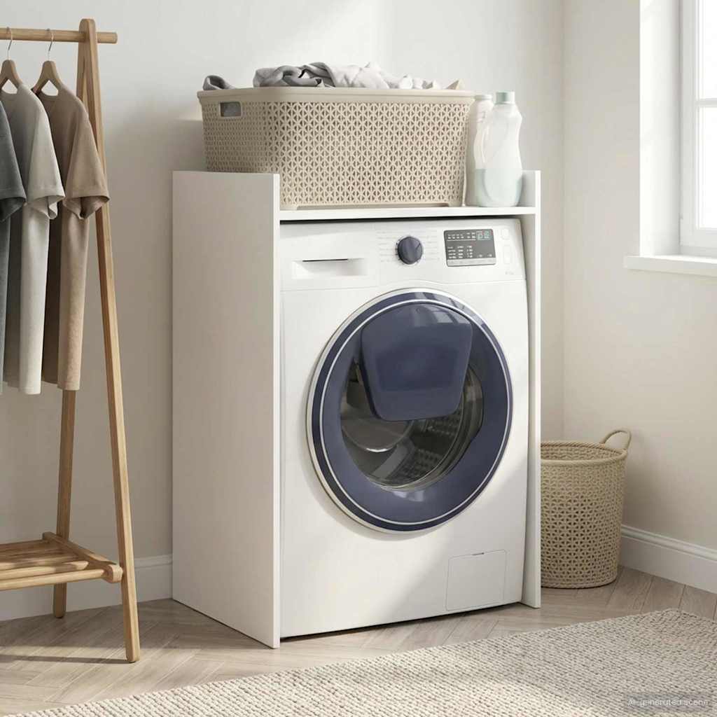 Wash Machine Cabinet White 67.5 x 48 x 97 cm Engineered wood