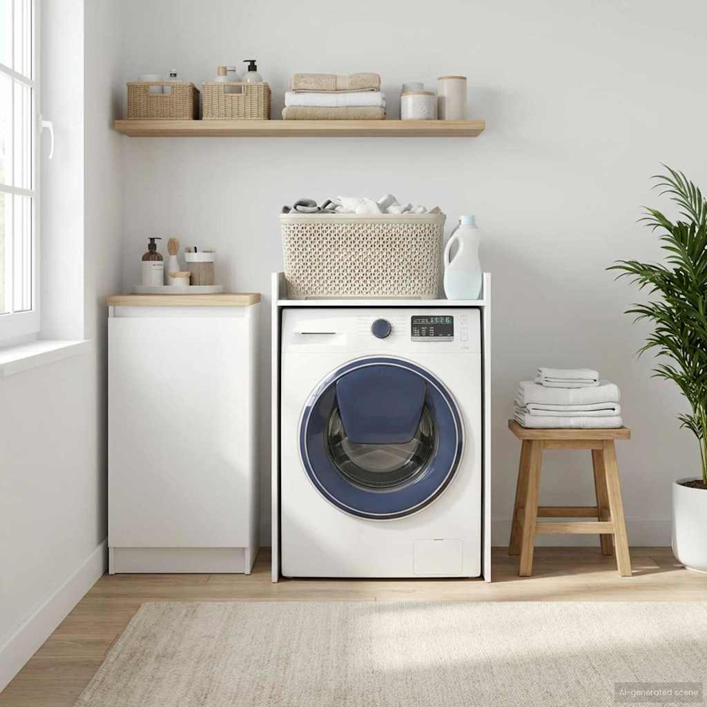 Wash Machine Cabinet White 67.5 x 48 x 97 cm Engineered wood