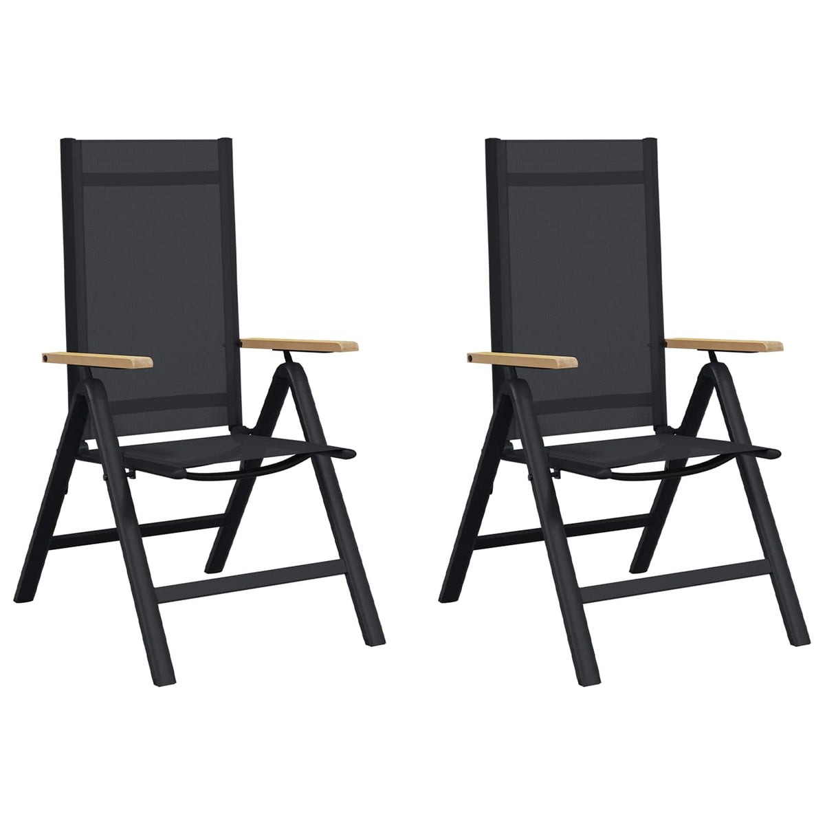 Reclining Garden Chairs 2 pcs Black 58 x 73 x 111.5 cm