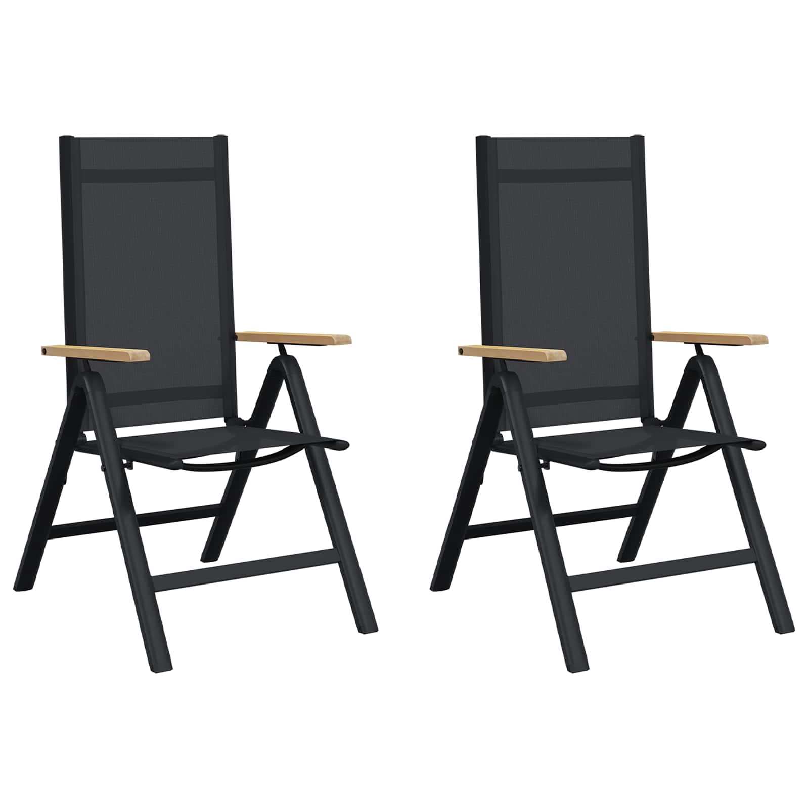 Reclining Garden Chairs 2 pcs Black 58 x 73 x 111.5 cm