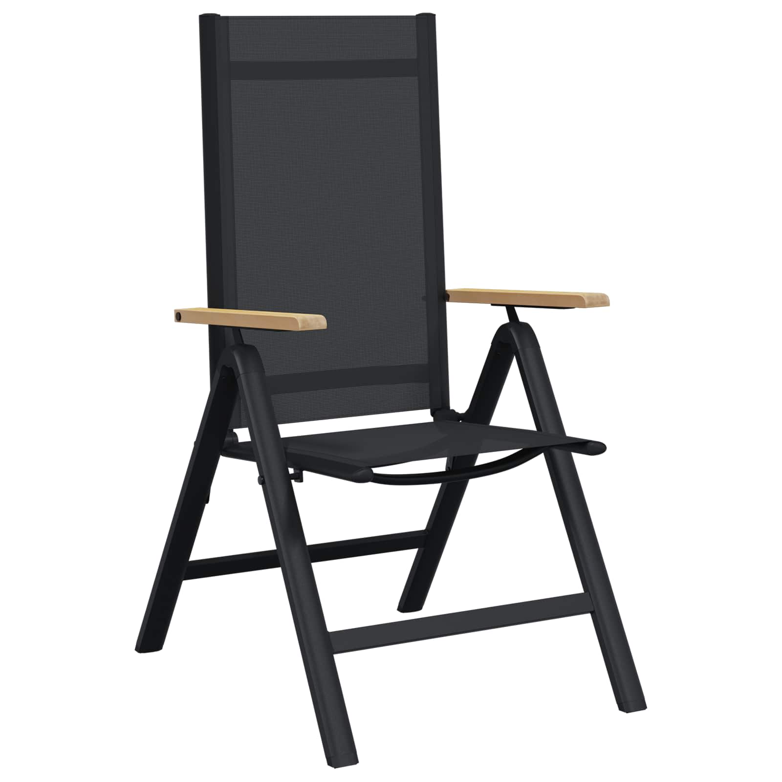 Reclining Garden Chairs 2 pcs Black 58 x 73 x 111.5 cm