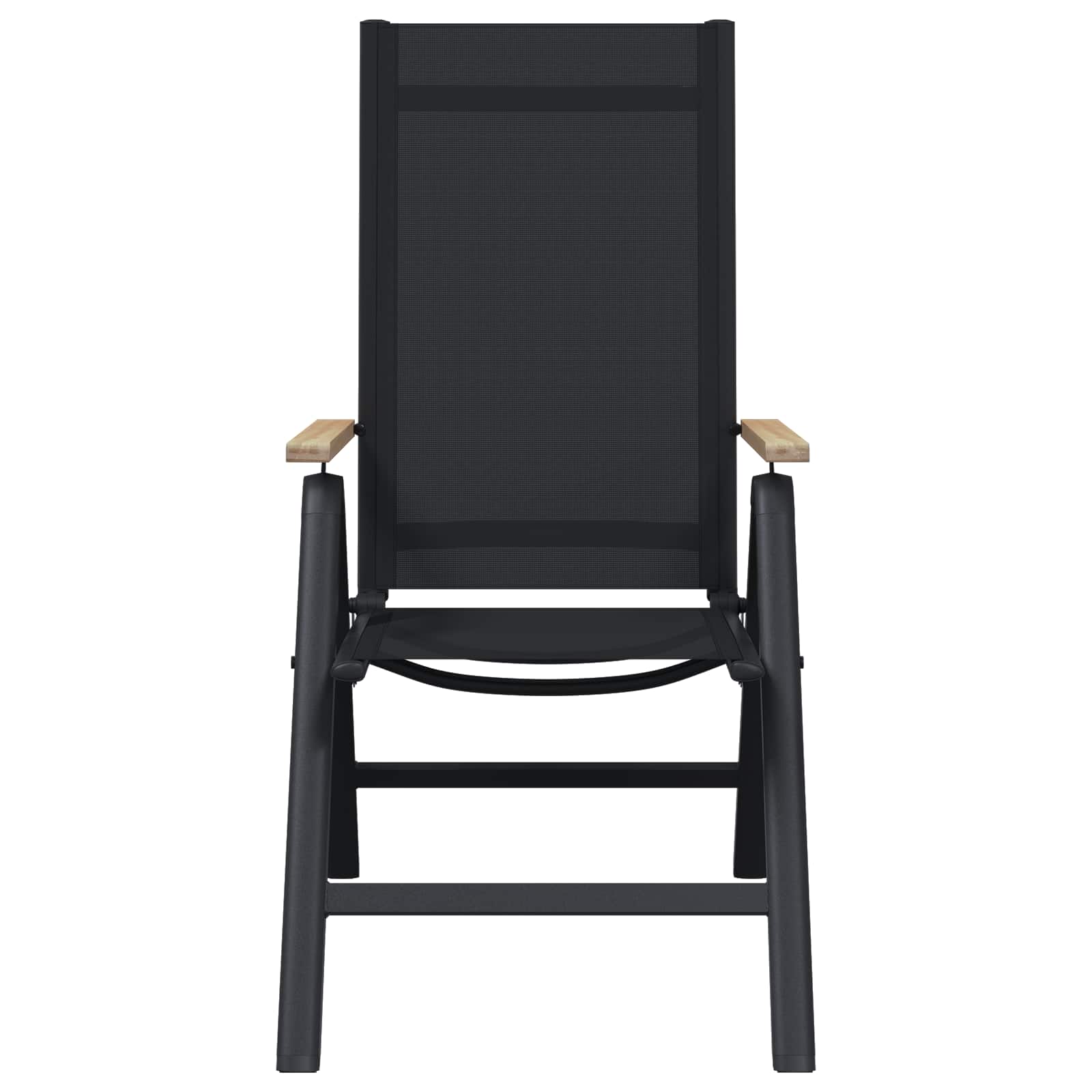 Reclining Garden Chairs 2 pcs Black 58 x 73 x 111.5 cm