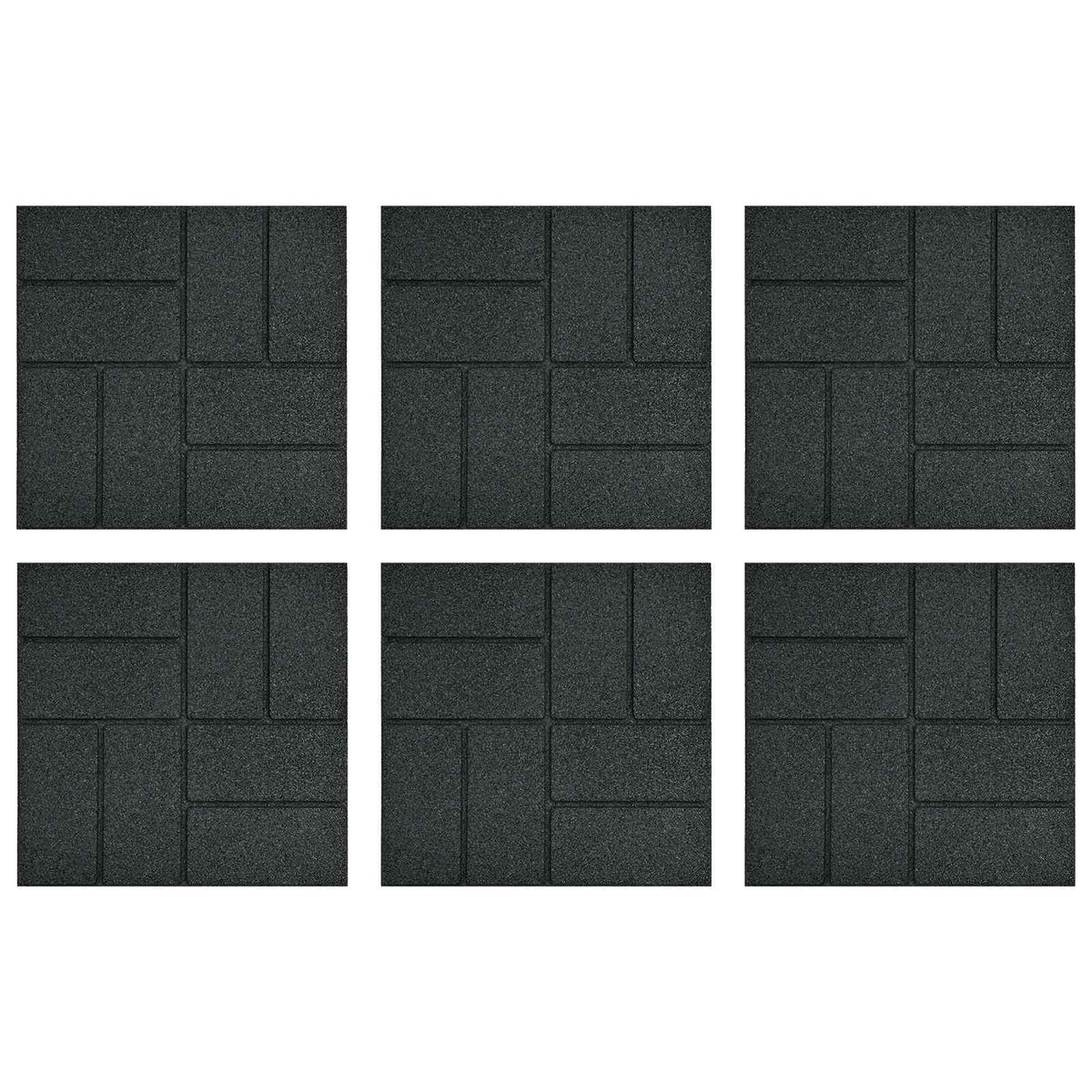 Stepping Stone 6 pcs Black 40.5 x 40.5 x 2 cm Rubber
