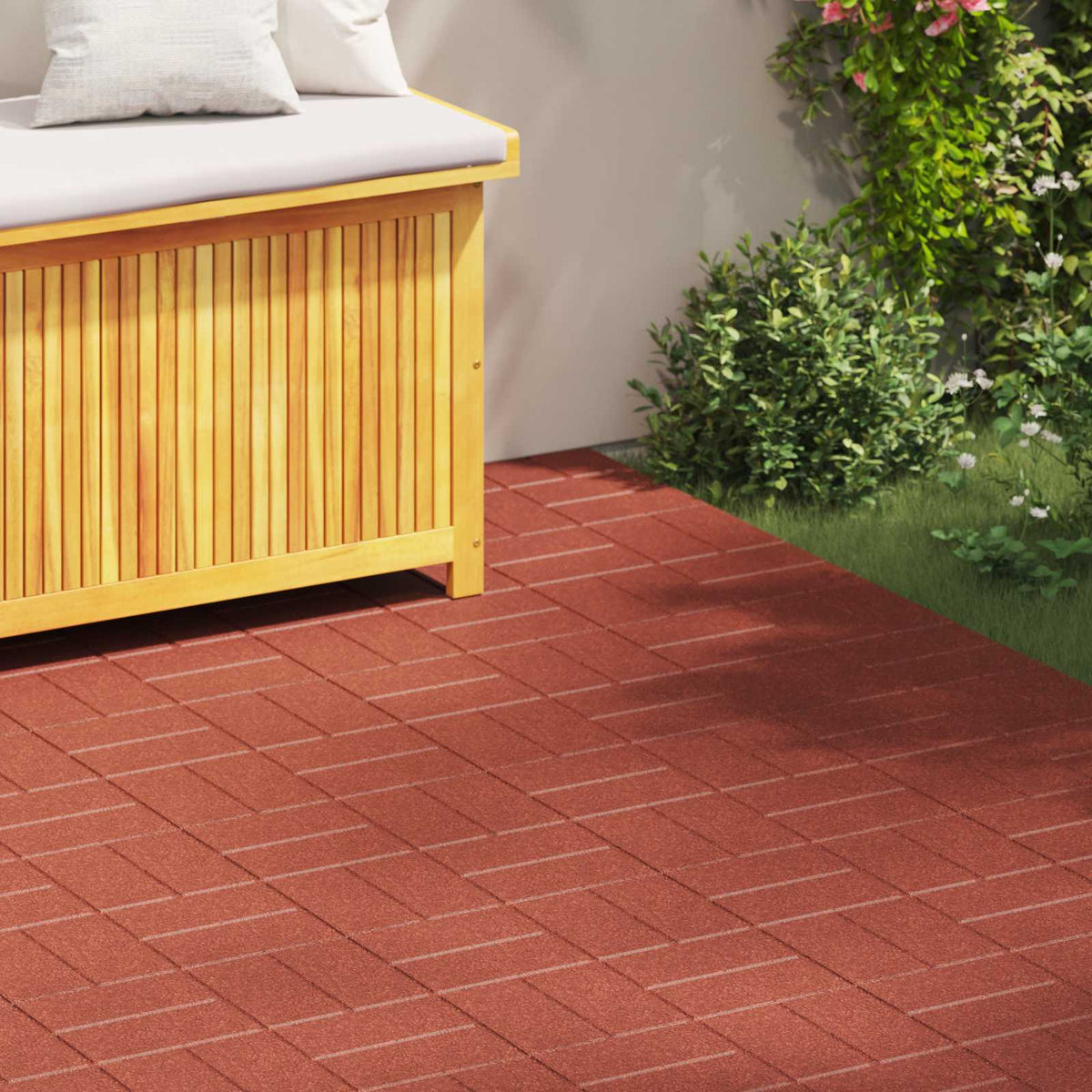 Stepping Stone 6 pcs Red 40.5 x 40.5 x 2 cm Rubber