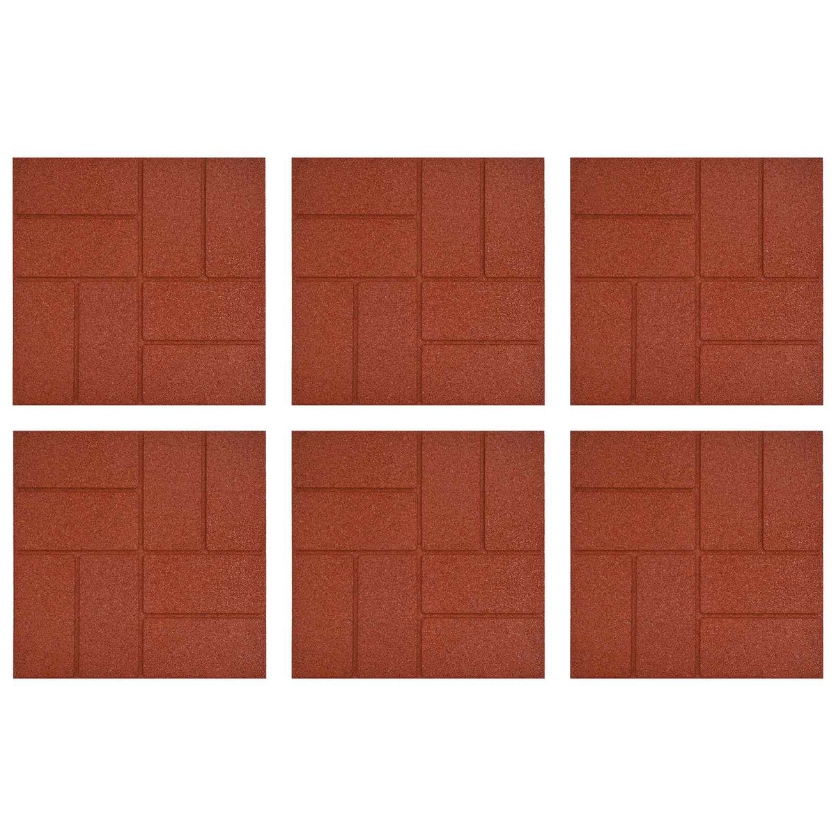 Stepping Stone 6 pcs Red 40.5 x 40.5 x 2 cm Rubber