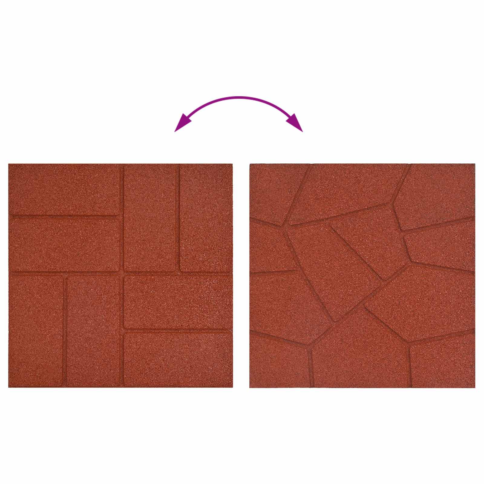 Stepping Stone 6 pcs Red 40.5 x 40.5 x 2 cm Rubber