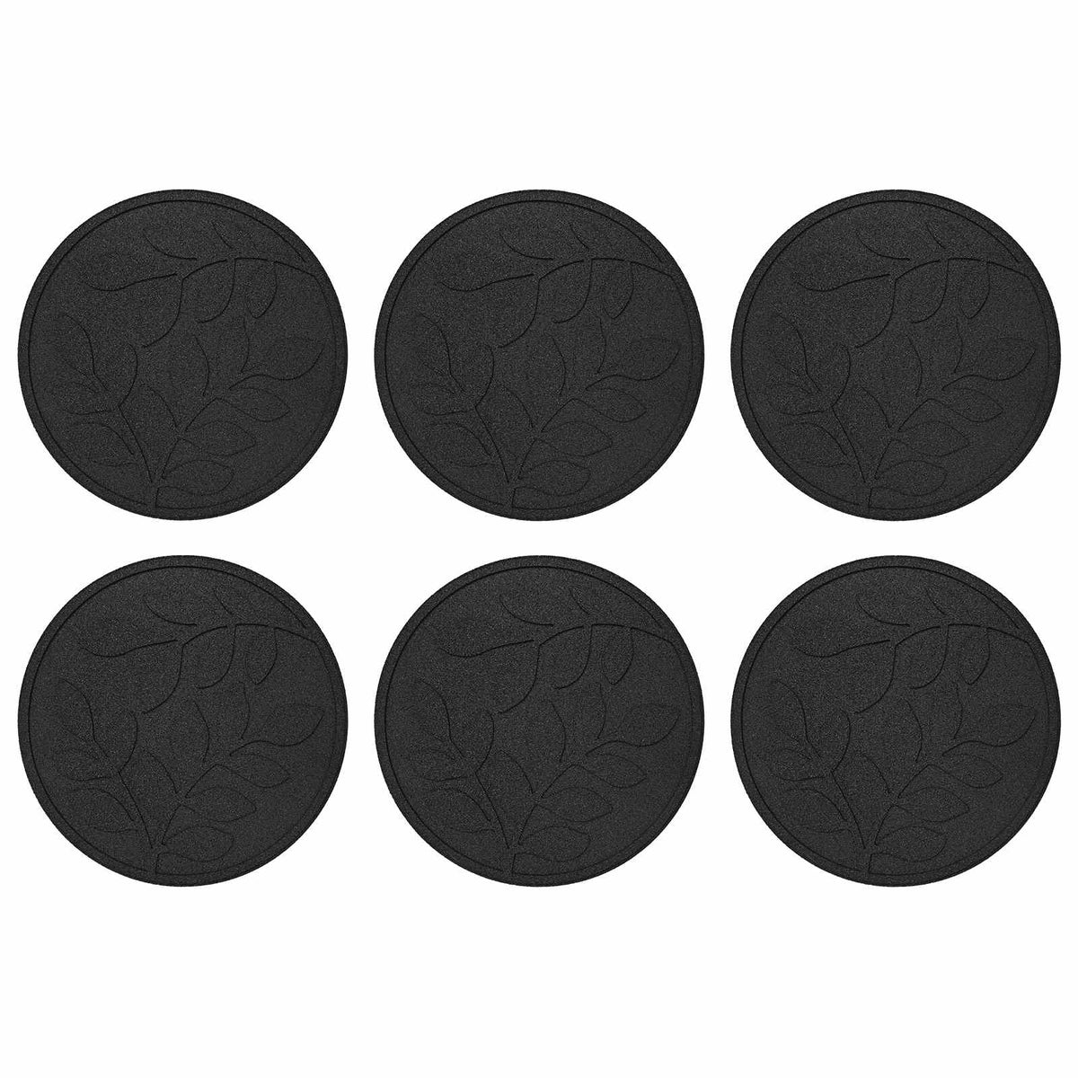 Stepping Stone 6 pcs Black Ø 44 x 2 cm Rubber