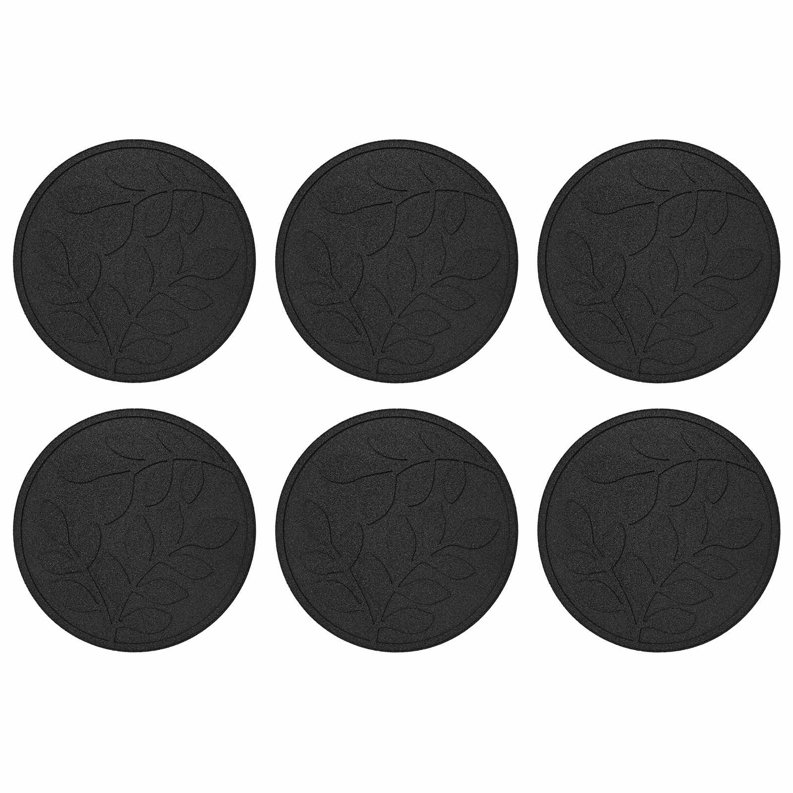 Stepping Stone 6 pcs Black Ø 44 x 2 cm Rubber