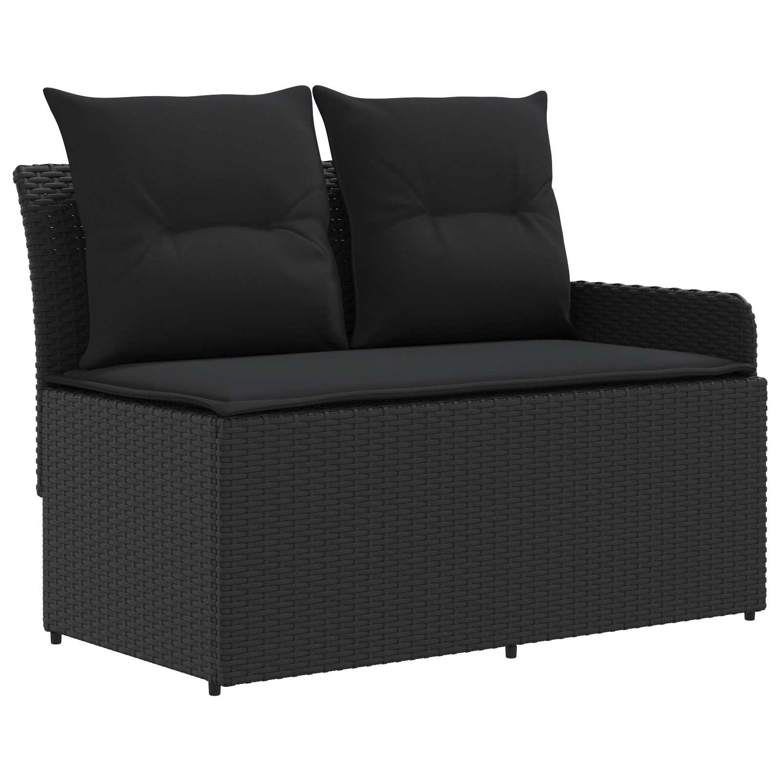 Furniture Sets with Pillow 7 pcs Black PE Rattan
