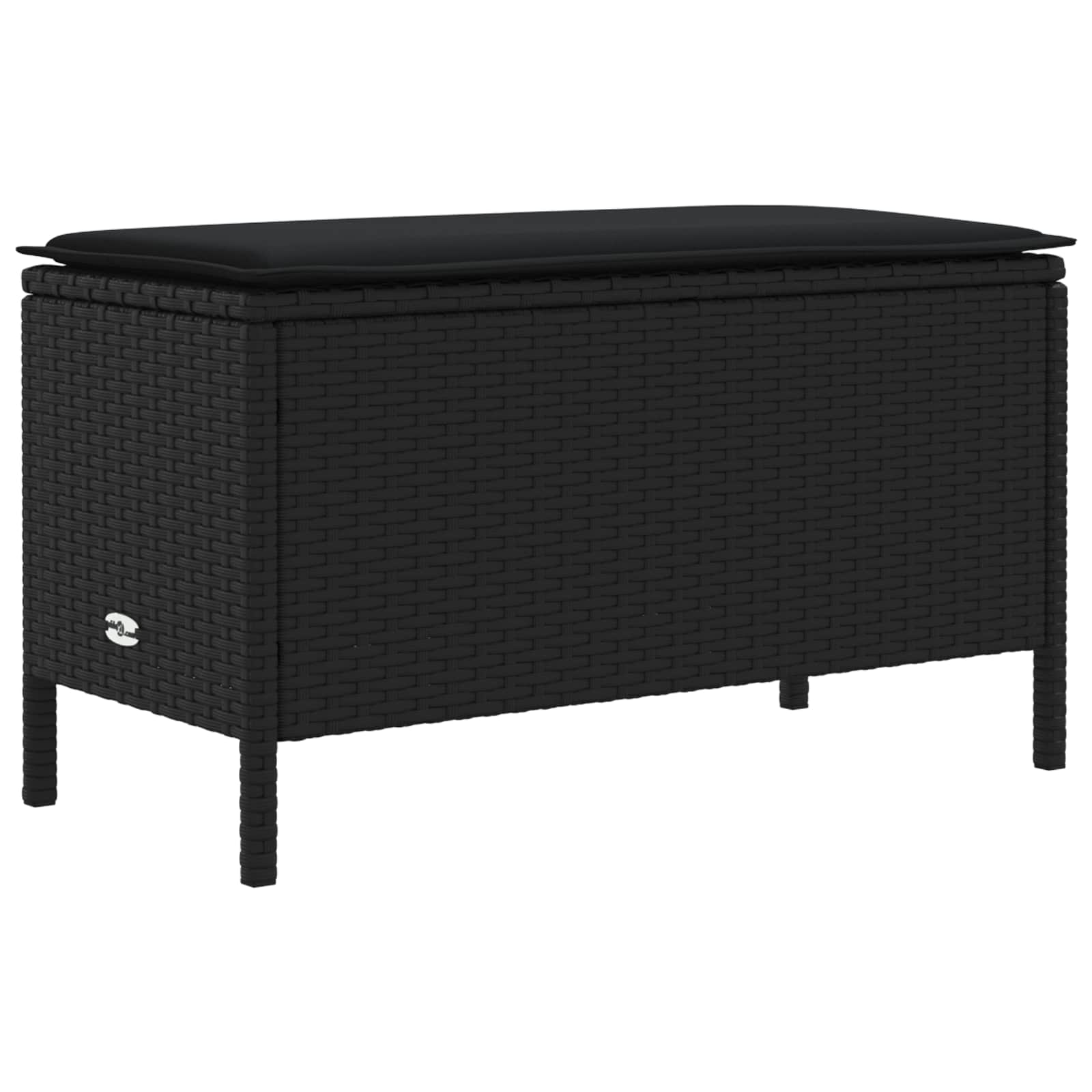 Furniture Sets with Pillow 7 pcs Black PE Rattan