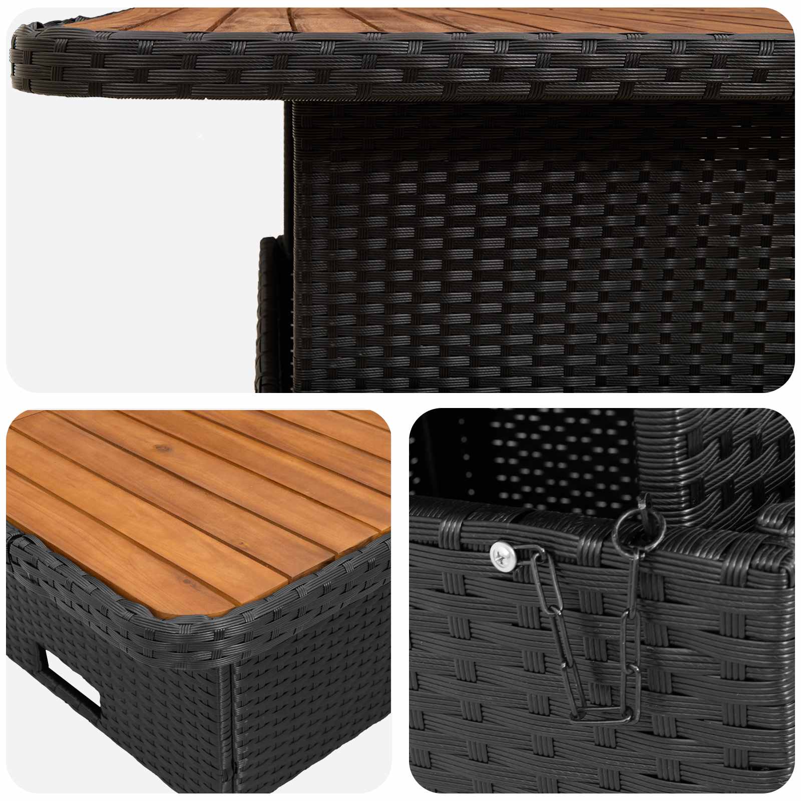 Furniture Sets with Pillow 8 pcs Black PE Rattan
