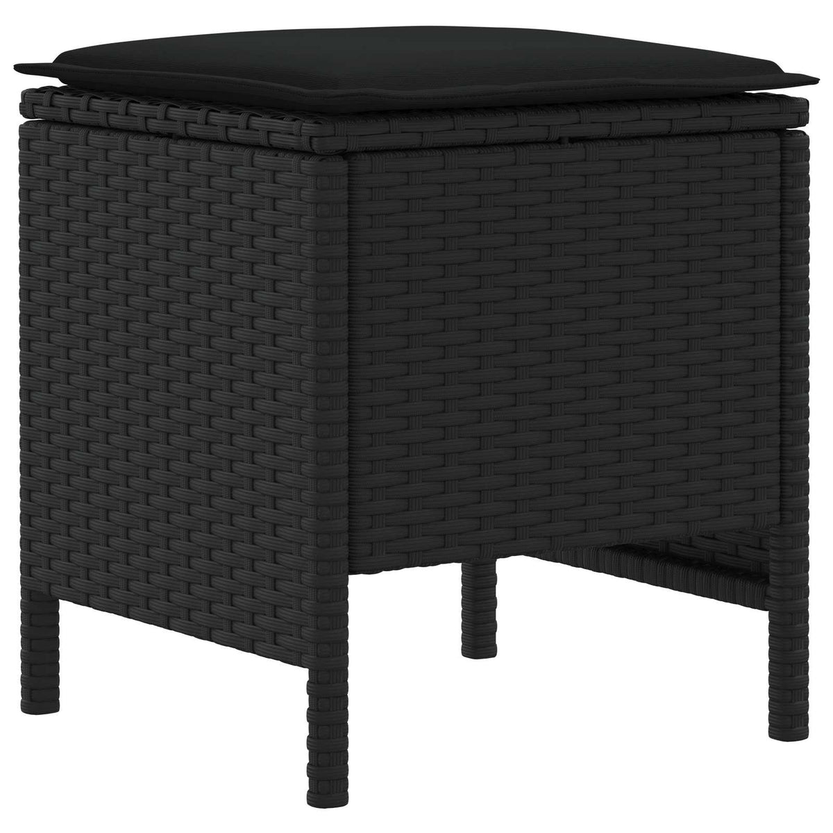 Furniture Sets with Pillow 8 pcs Black PE Rattan