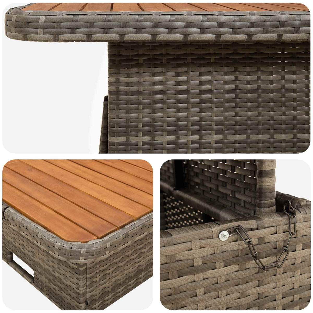Furniture Sets with Pillow 8 pcs Grey and Dark Grey PE Rattan