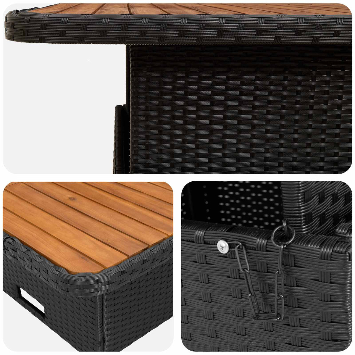 Furniture Sets with Pillow 5 pcs Black PE Rattan