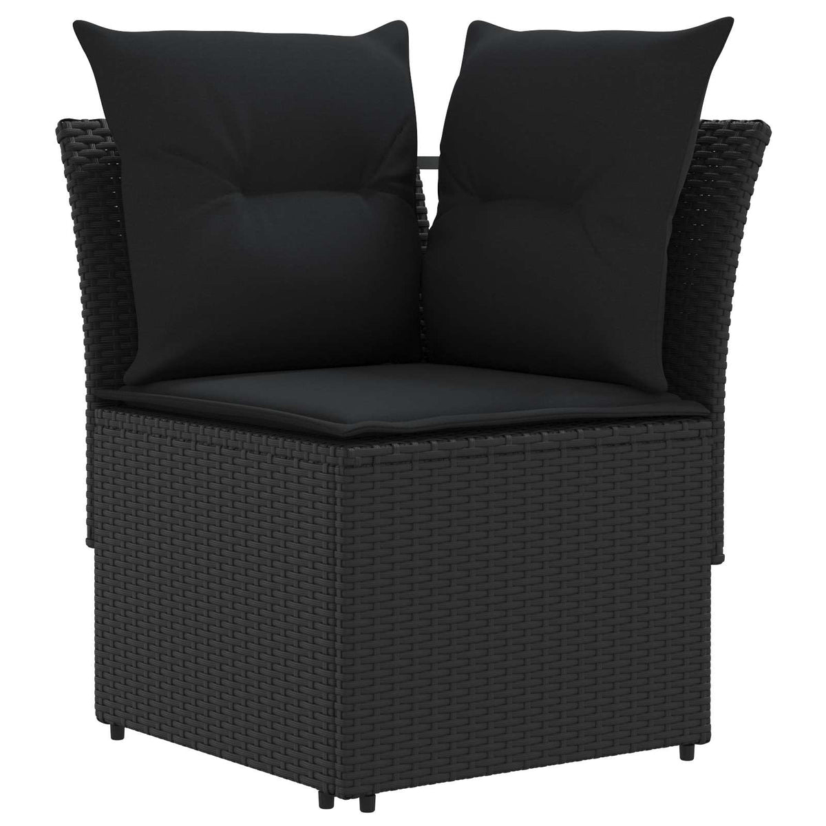 Furniture Sets with Pillow 5 pcs Black PE Rattan