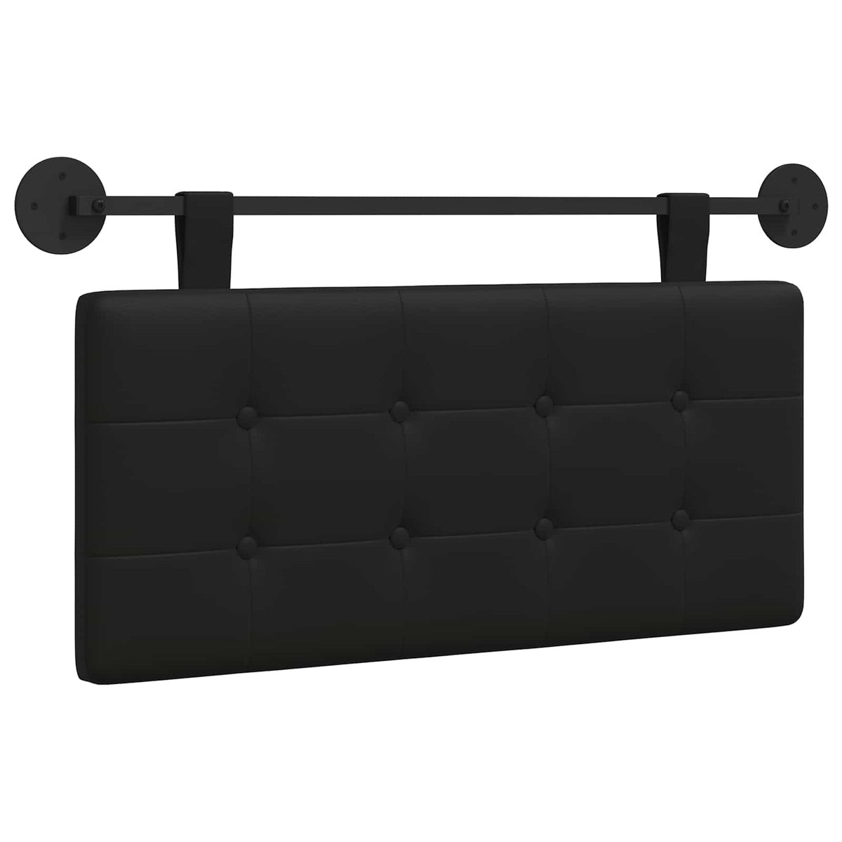 Hanging Headboard Black Faux Leather