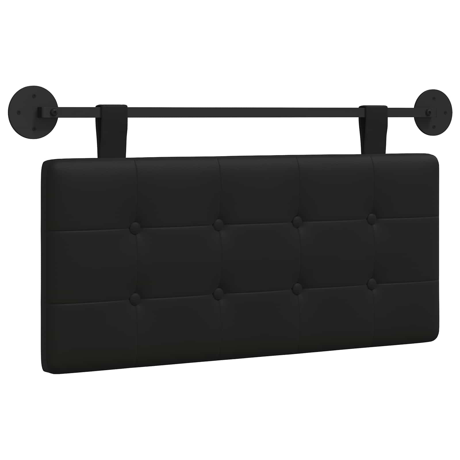 Hanging Headboard Black Faux Leather