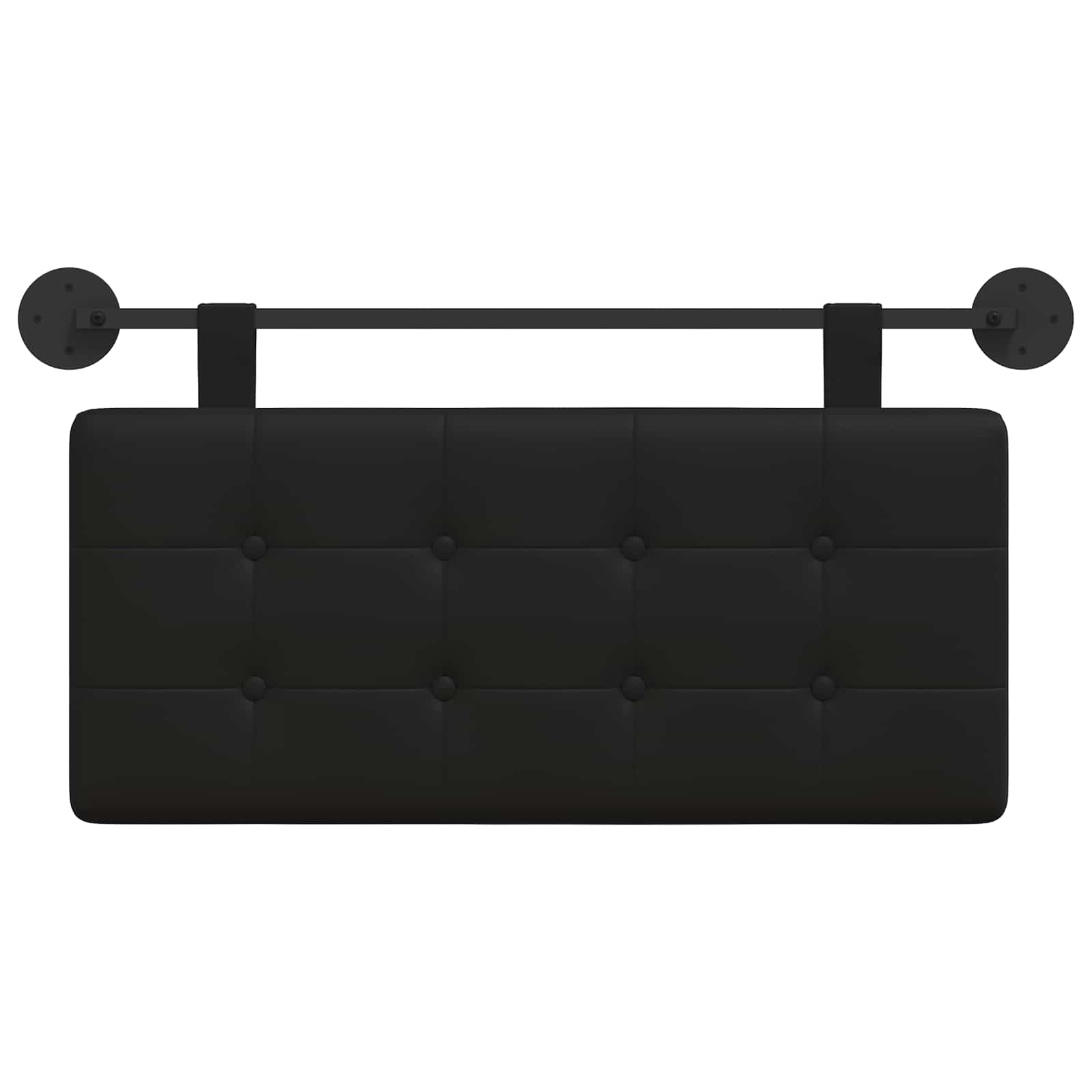 Hanging Headboard Black Faux Leather