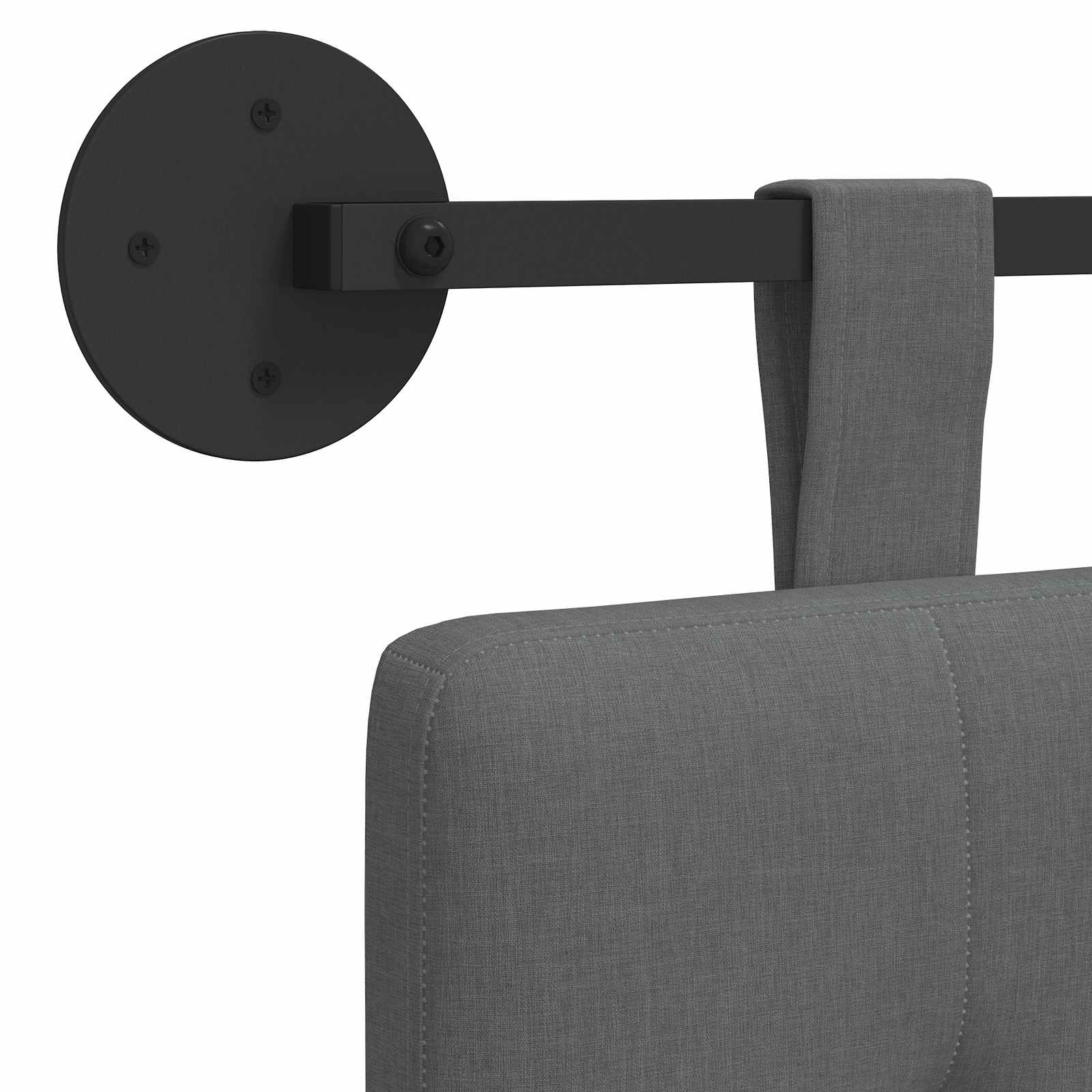 Hanging Headboard Dark Grey Fabric