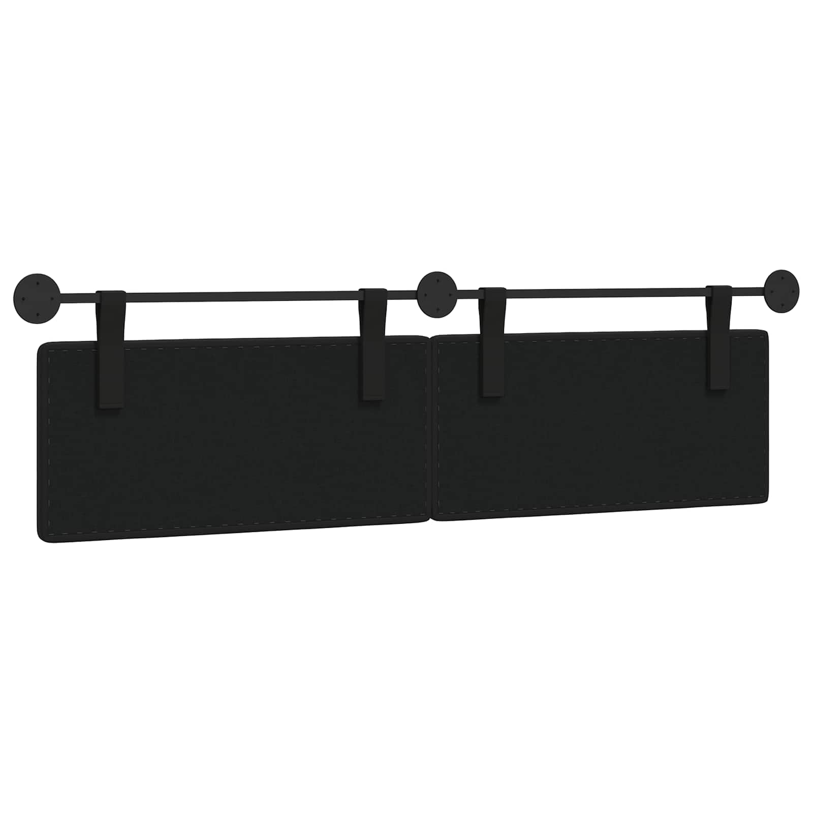 Hanging Headboard Black Faux Leather