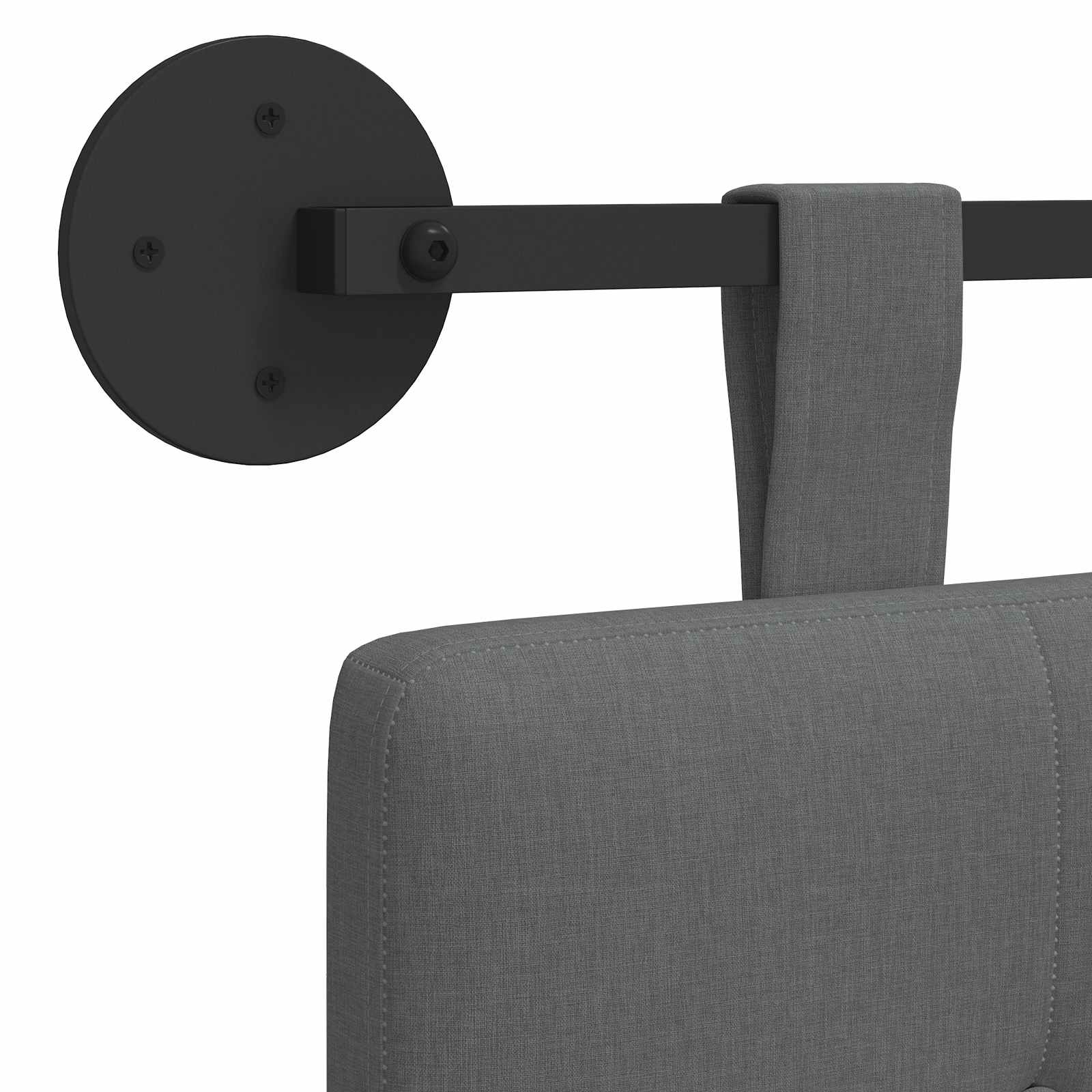 Hanging Headboard Dark Grey Fabric