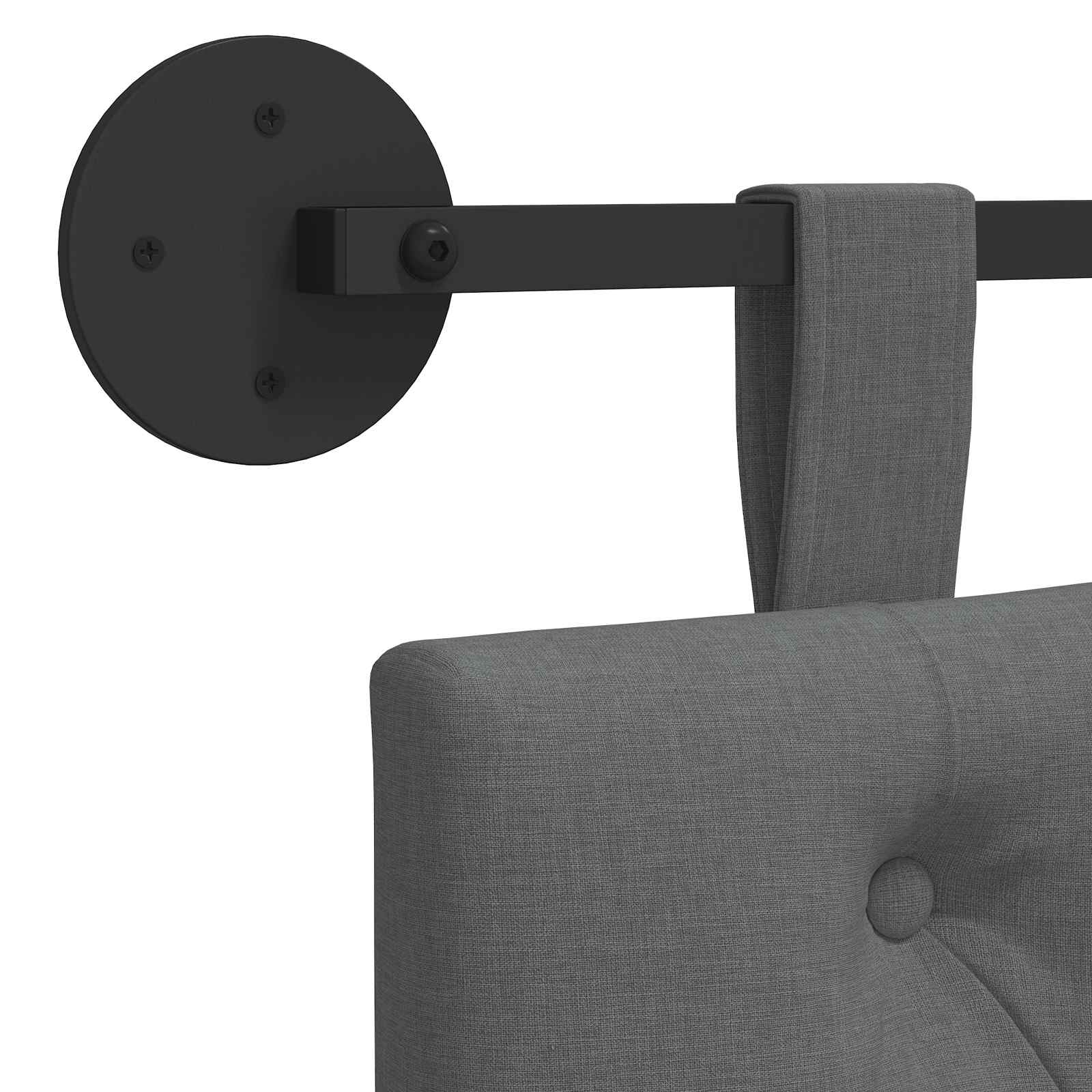Hanging Headboard Dark Grey Fabric