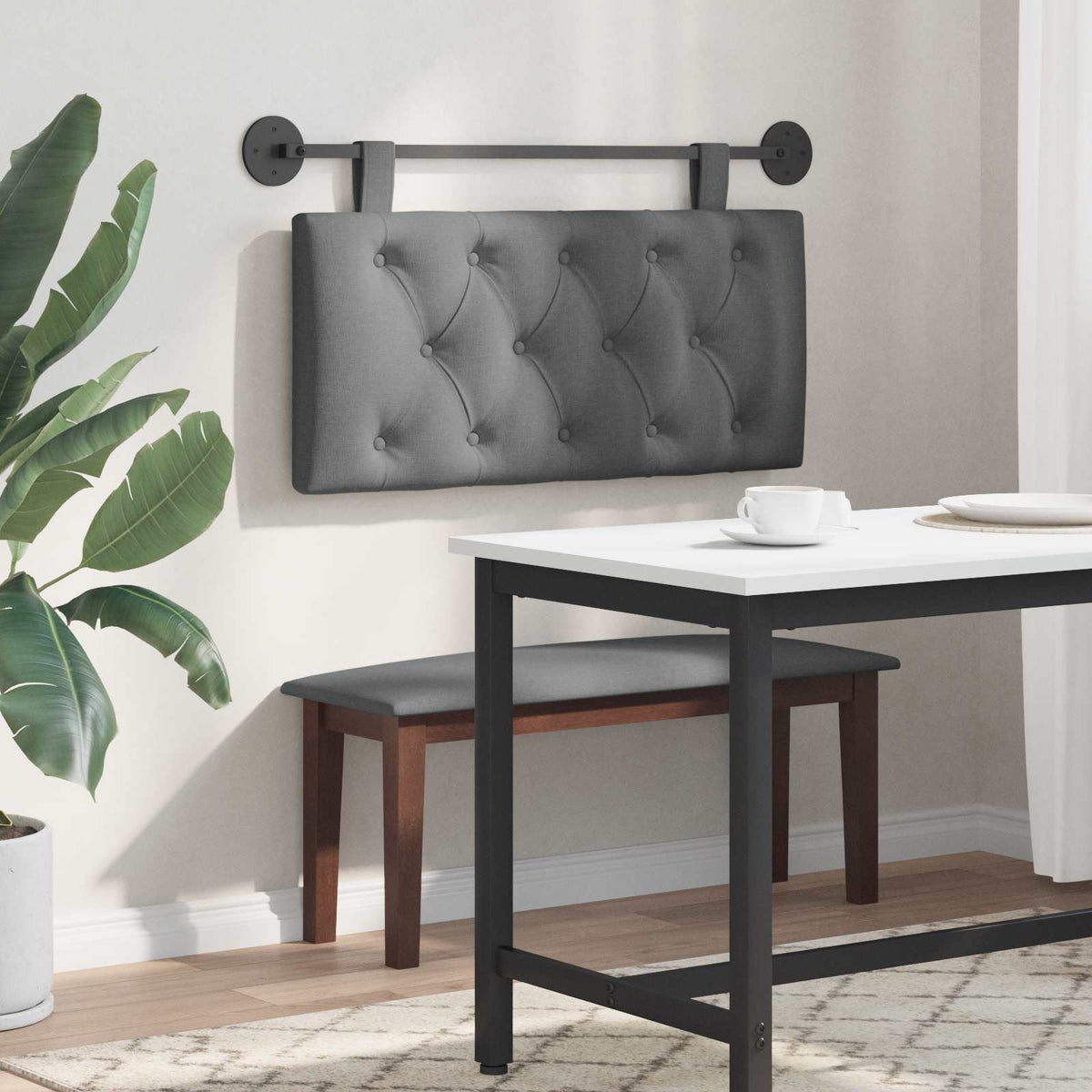 Hanging Headboard Dark Grey Fabric
