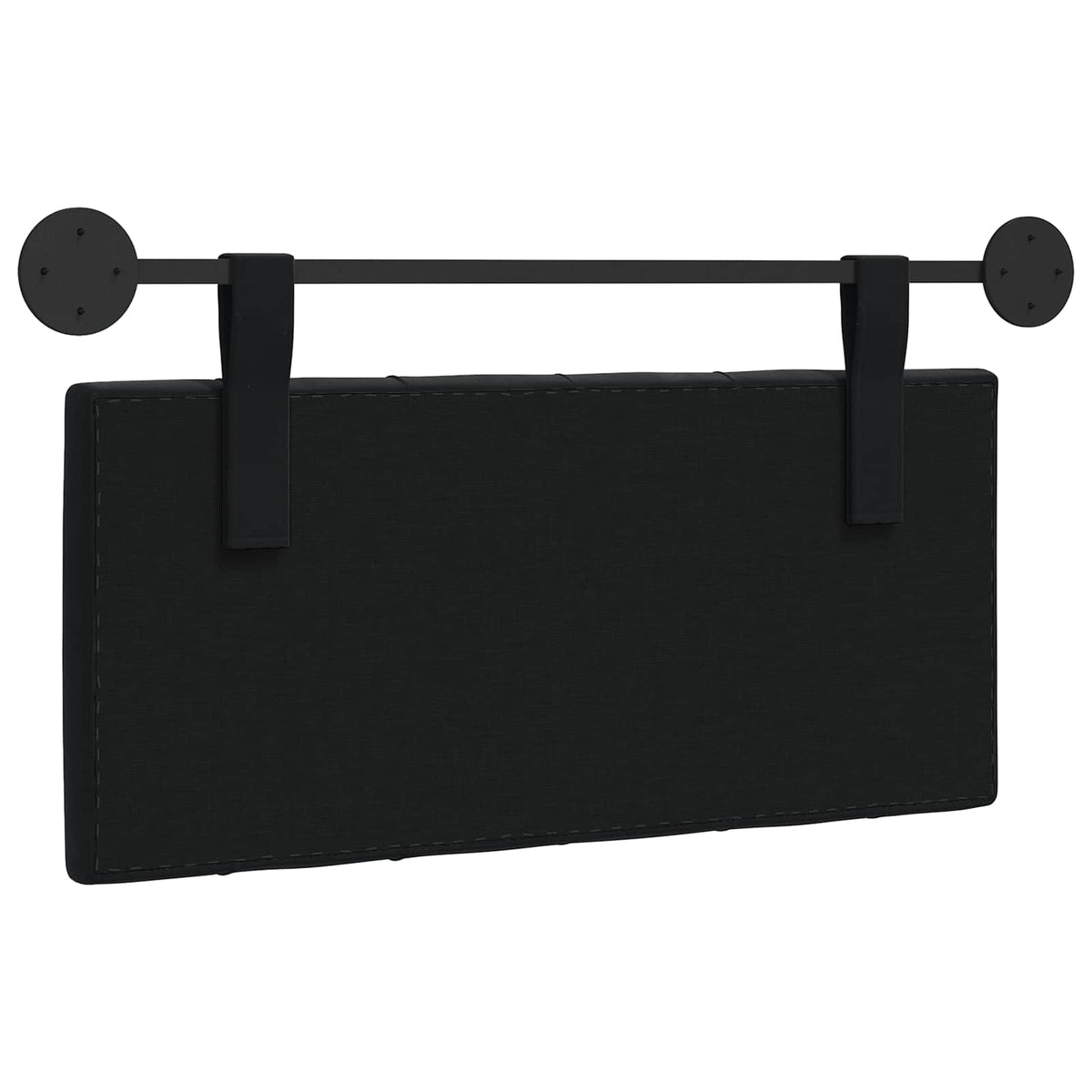 Hanging Headboard with LED Light Black Velvet
