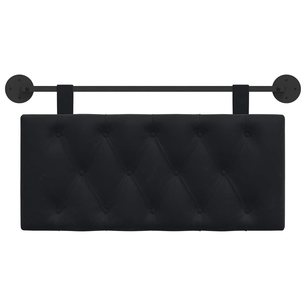 Hanging Headboard with LED Light Black Velvet