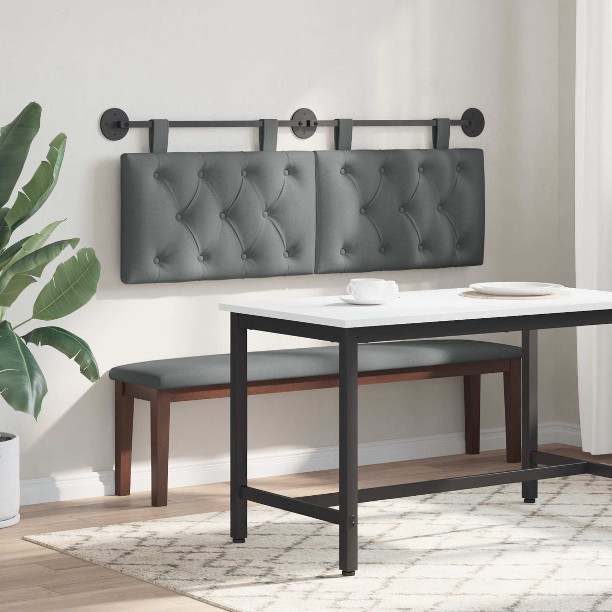 Hanging Headboard Dark Grey Fabric