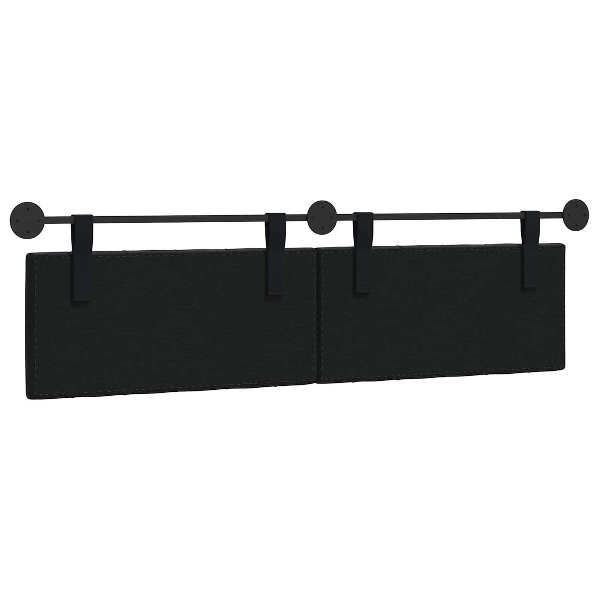 Hanging Headboard with LED Light Black Velvet