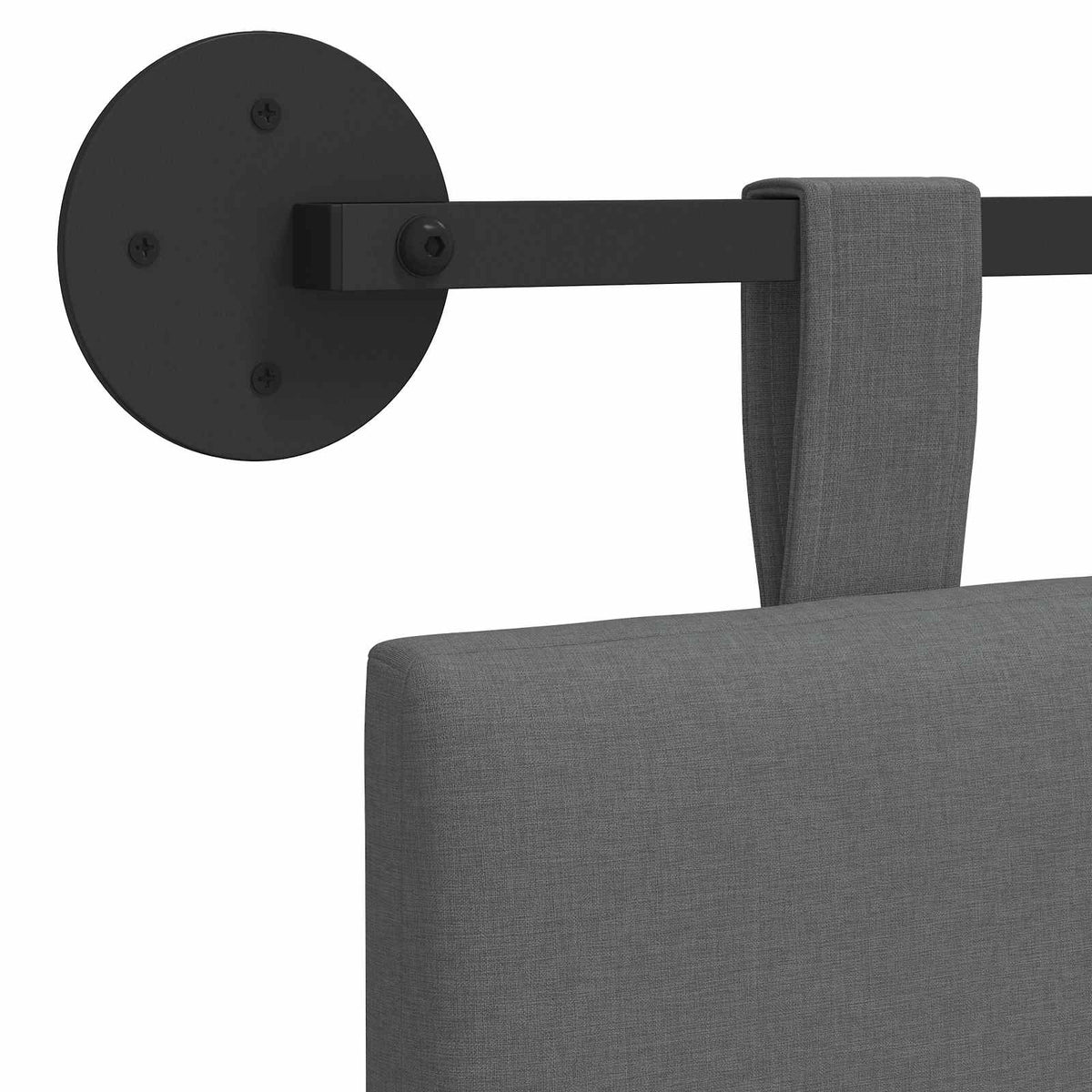 Hanging Headboard Dark Grey Fabric