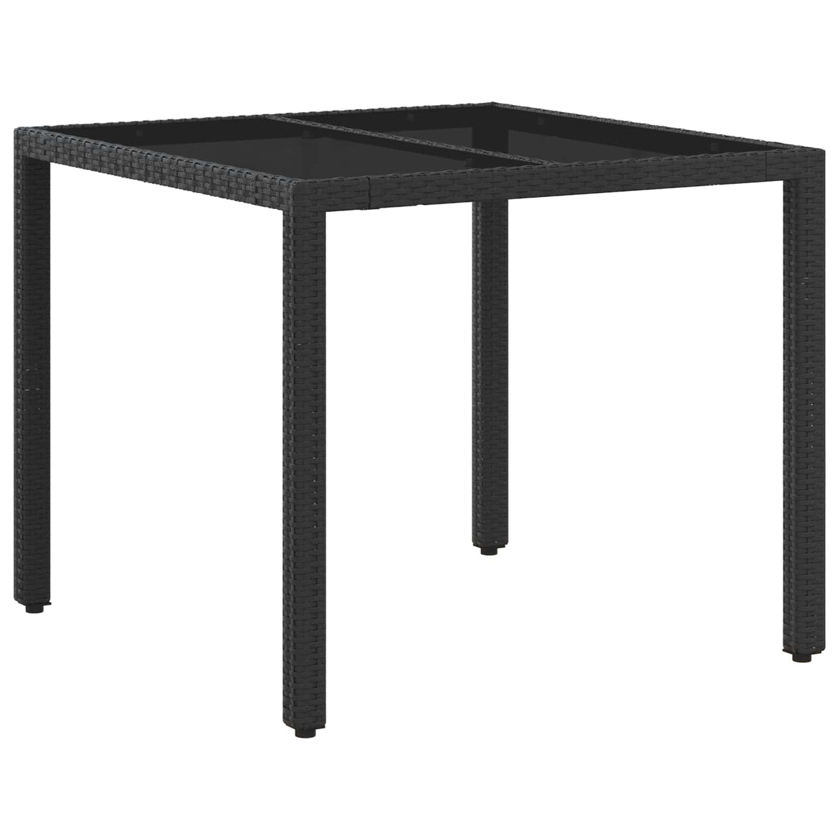 Outdoor Dining Set 3 pcs Black 90 x 90 x 75 cm Poly Rattan