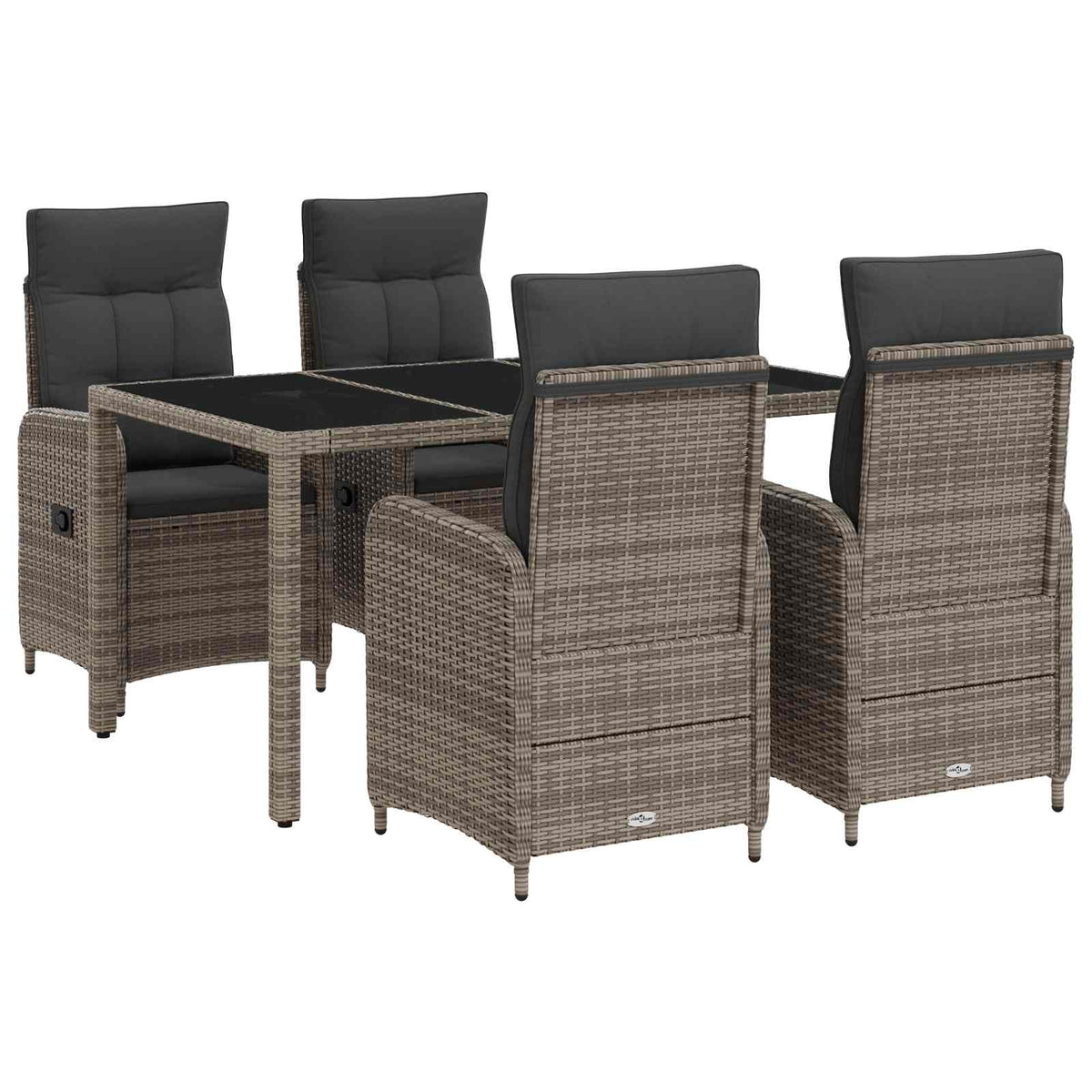 Outdoor Dining Set 5 pcs Light Grey and Dark Grey