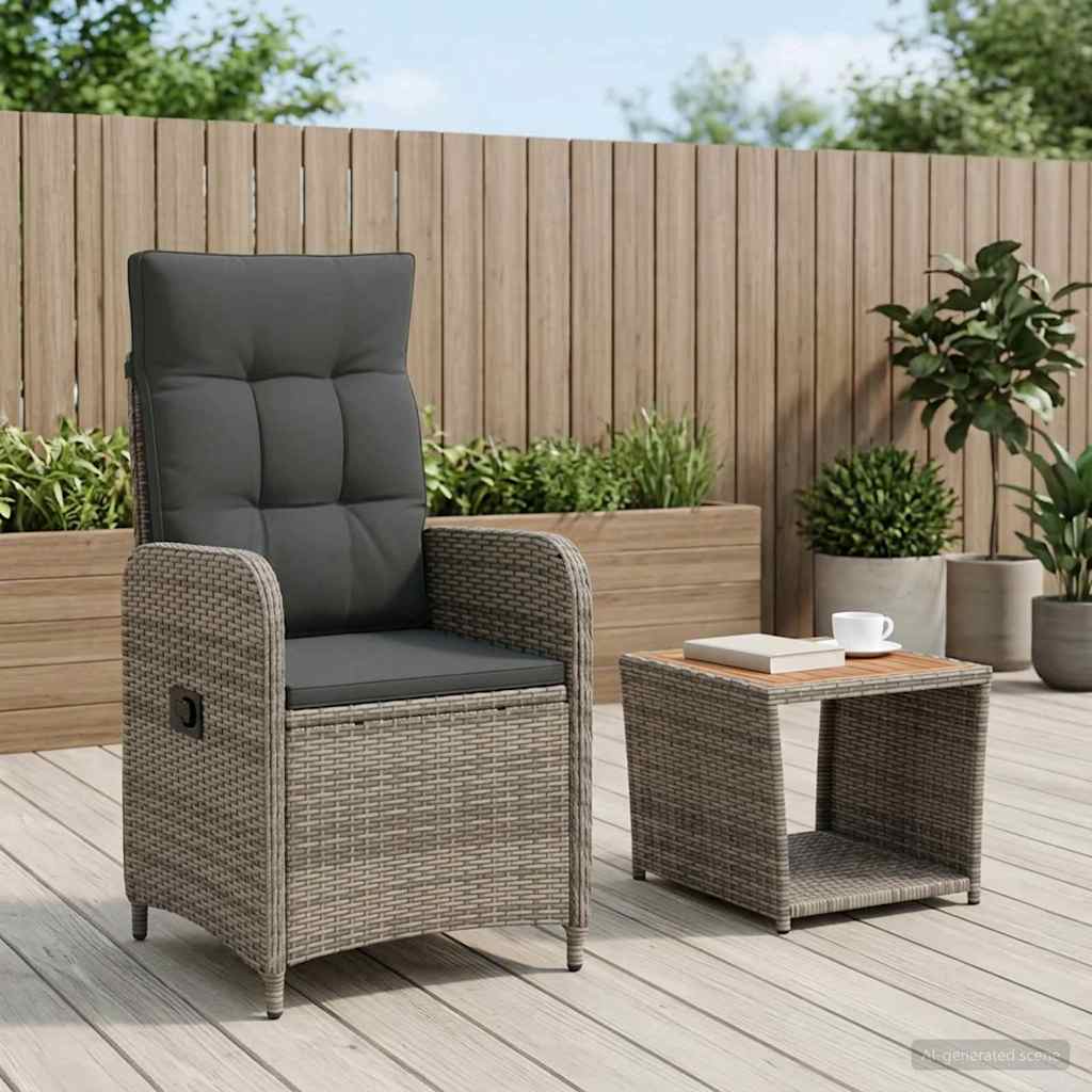 Garden Lounge Set 2 pcs Light Grey and Dark Grey