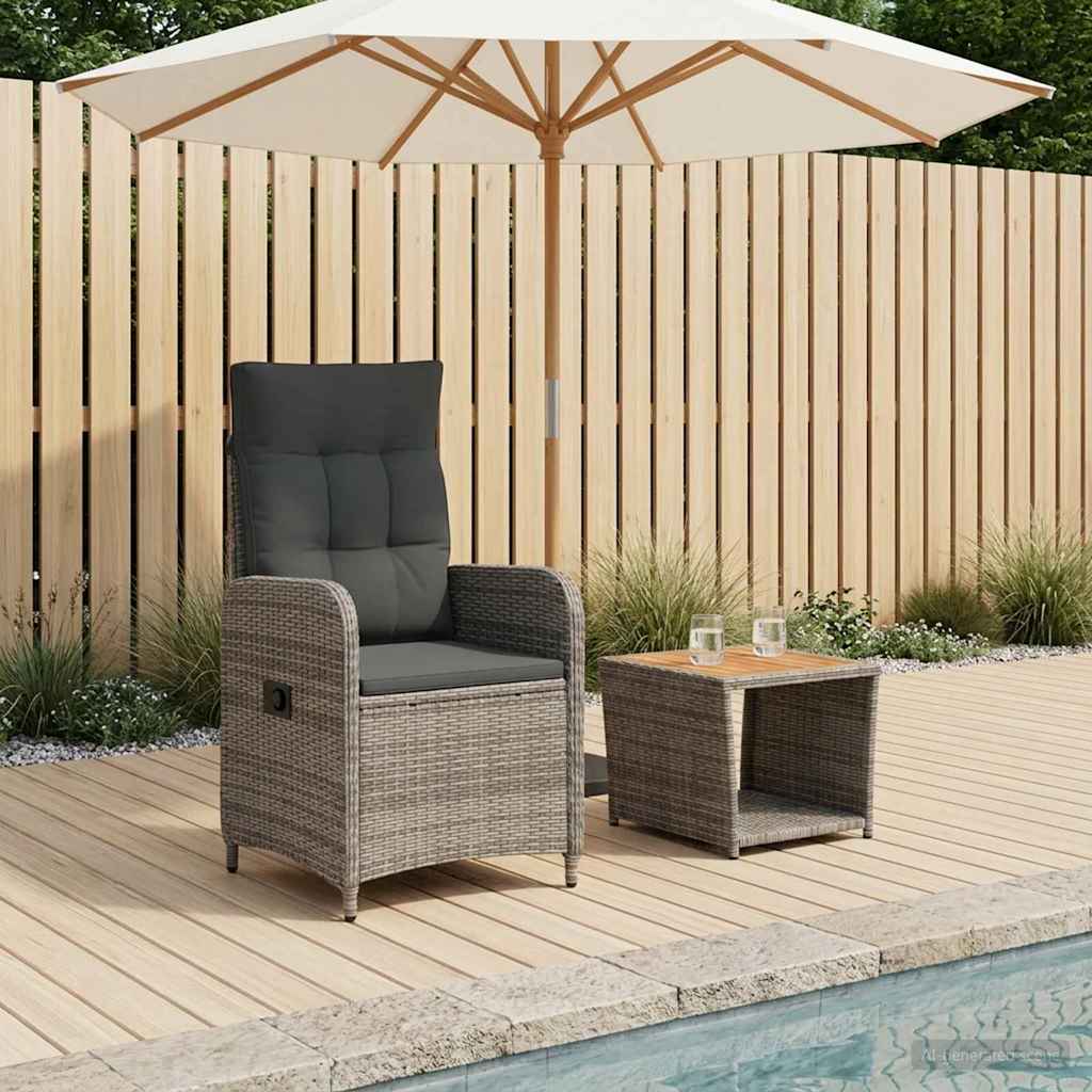 Garden Lounge Set 2 pcs Light Grey and Dark Grey