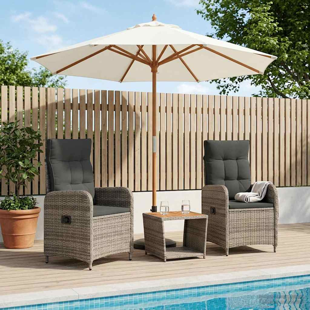 Garden Lounge Set 3 pcs Light Grey and Dark Grey